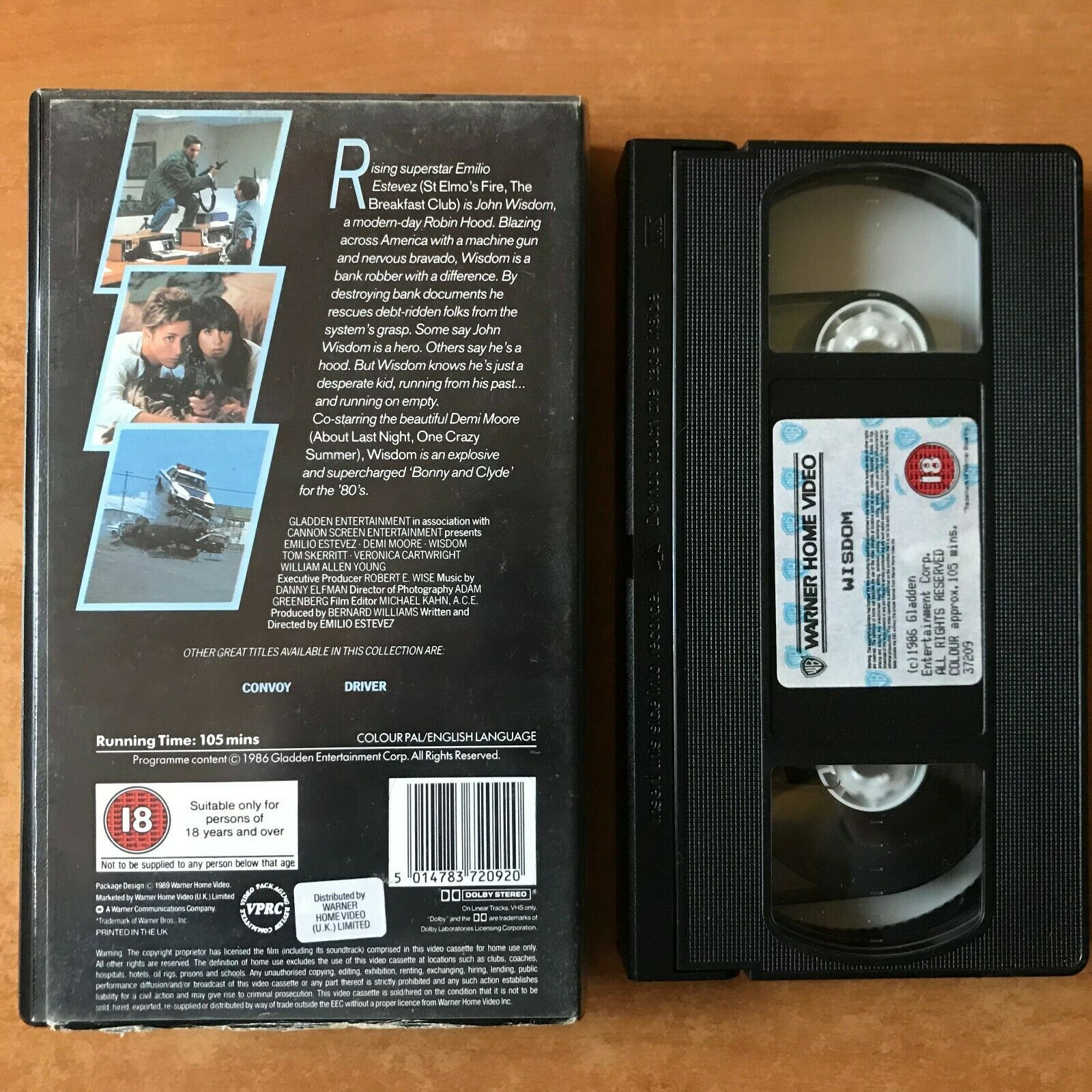 Wisdom (1986); [Emilio Estevez] Crime Drama - Demi Moore / Tom Skerritt - VHS-