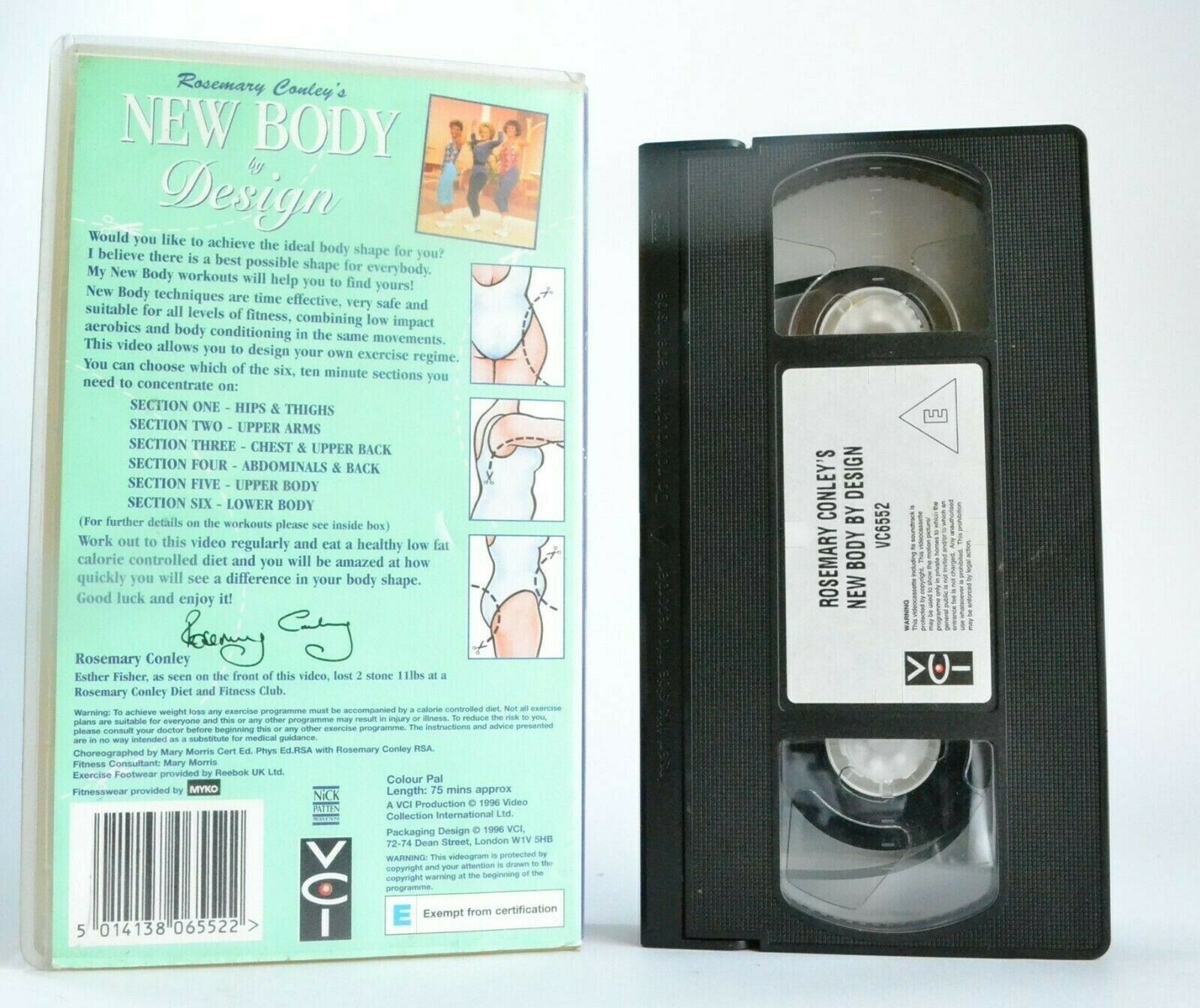 New Body By Design: By Rosemary Conley - Body Workout - Exercises - Beauty - VHS-