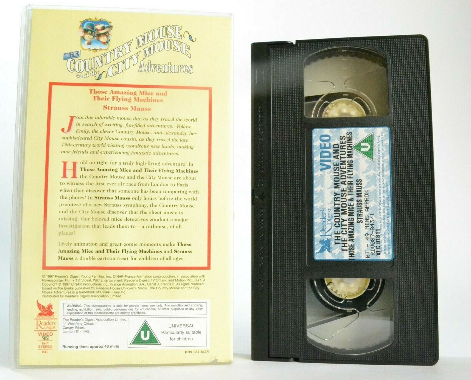 The Country Mouse And The City Mouse Adventures -'Strauss Mauss'- Kids - Pal VHS-