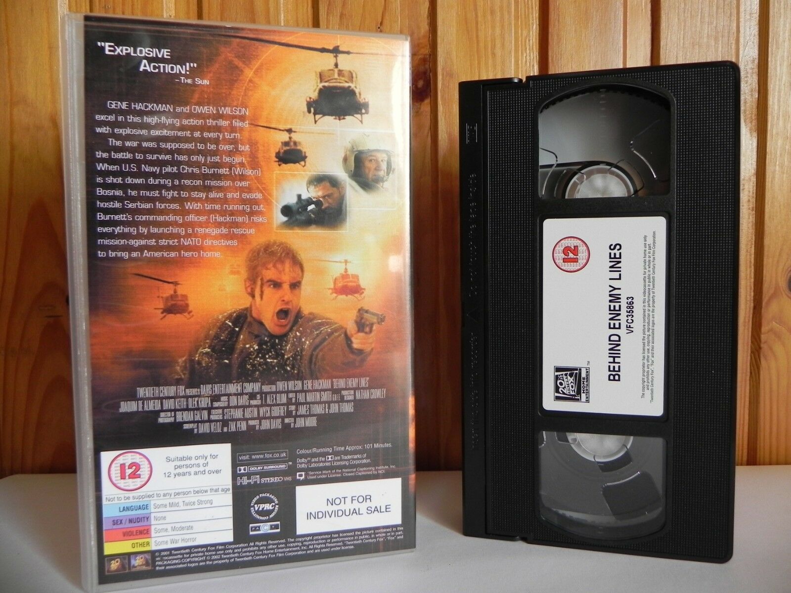 Behind Enemy Lines - 20th Century - War Drama - Owen Wilson - Gene Hackman - VHS-