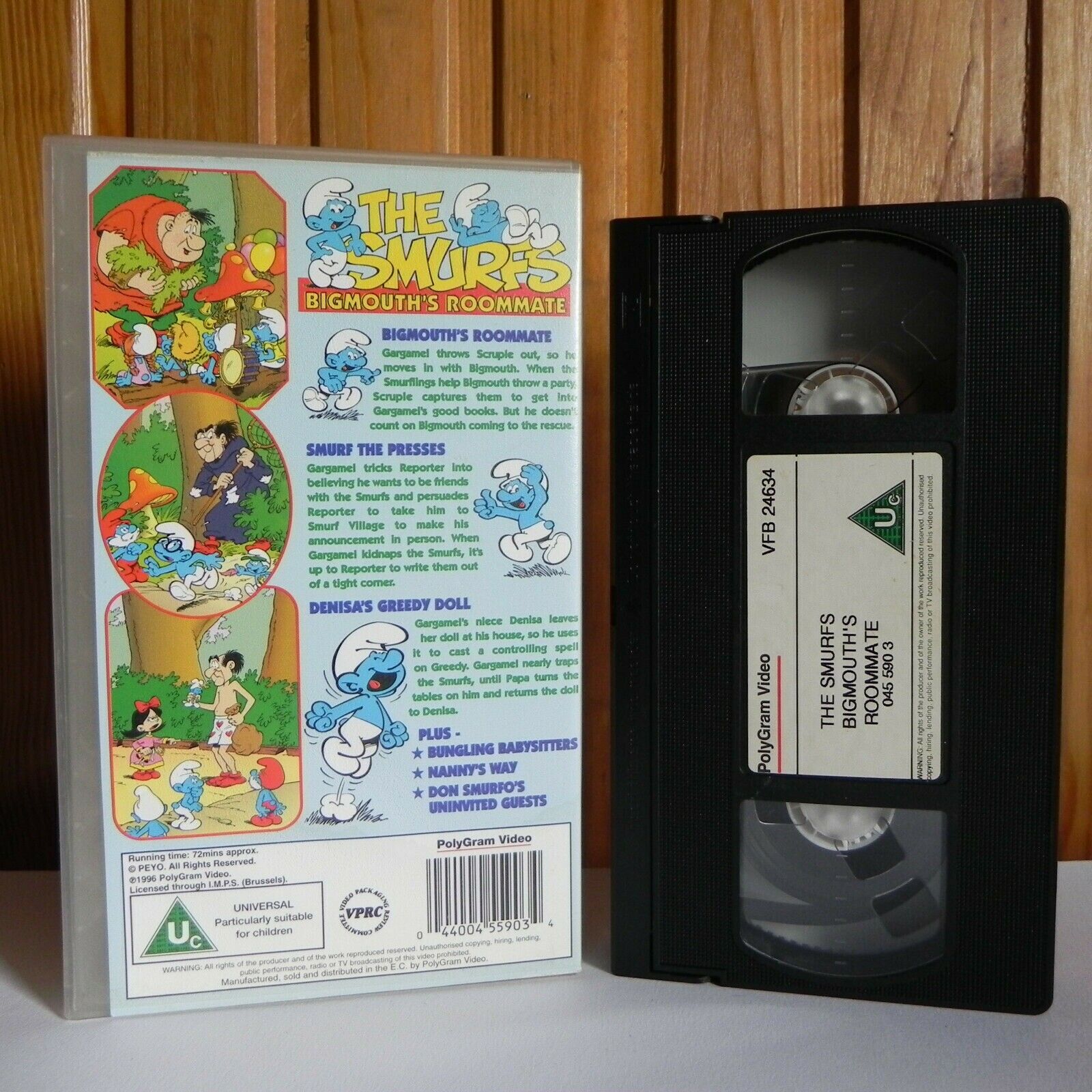 The Smurfs: Bigmouth's Roommate - Animated - Adventures - Children's - Pal VHS-