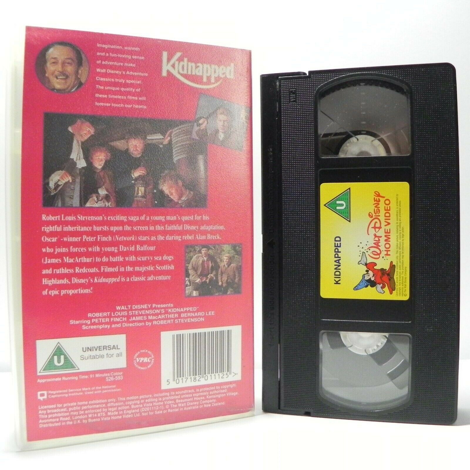 Kidnapped - Walt Disney Classic - Unforgettable Family Film - Adventure - VHS-