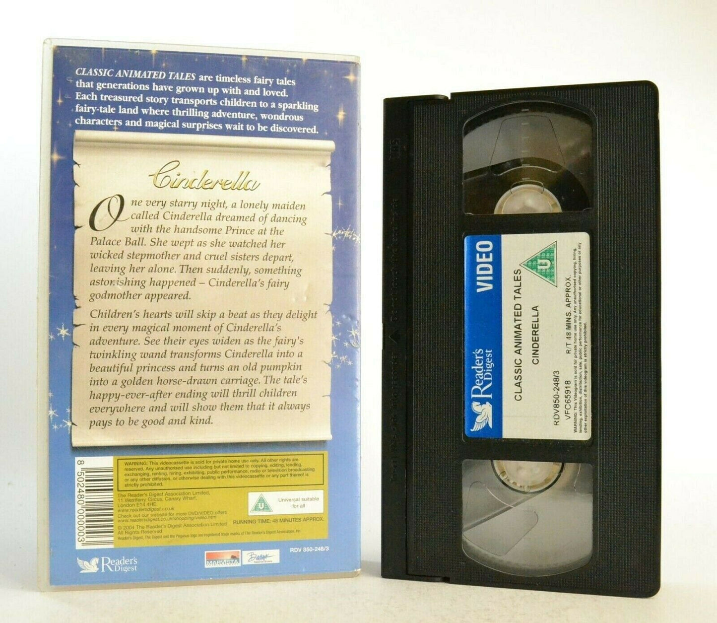 Cindarella: Classic Animated Tale - Based On C.Perrault Fairy Tale - Kids - VHS-