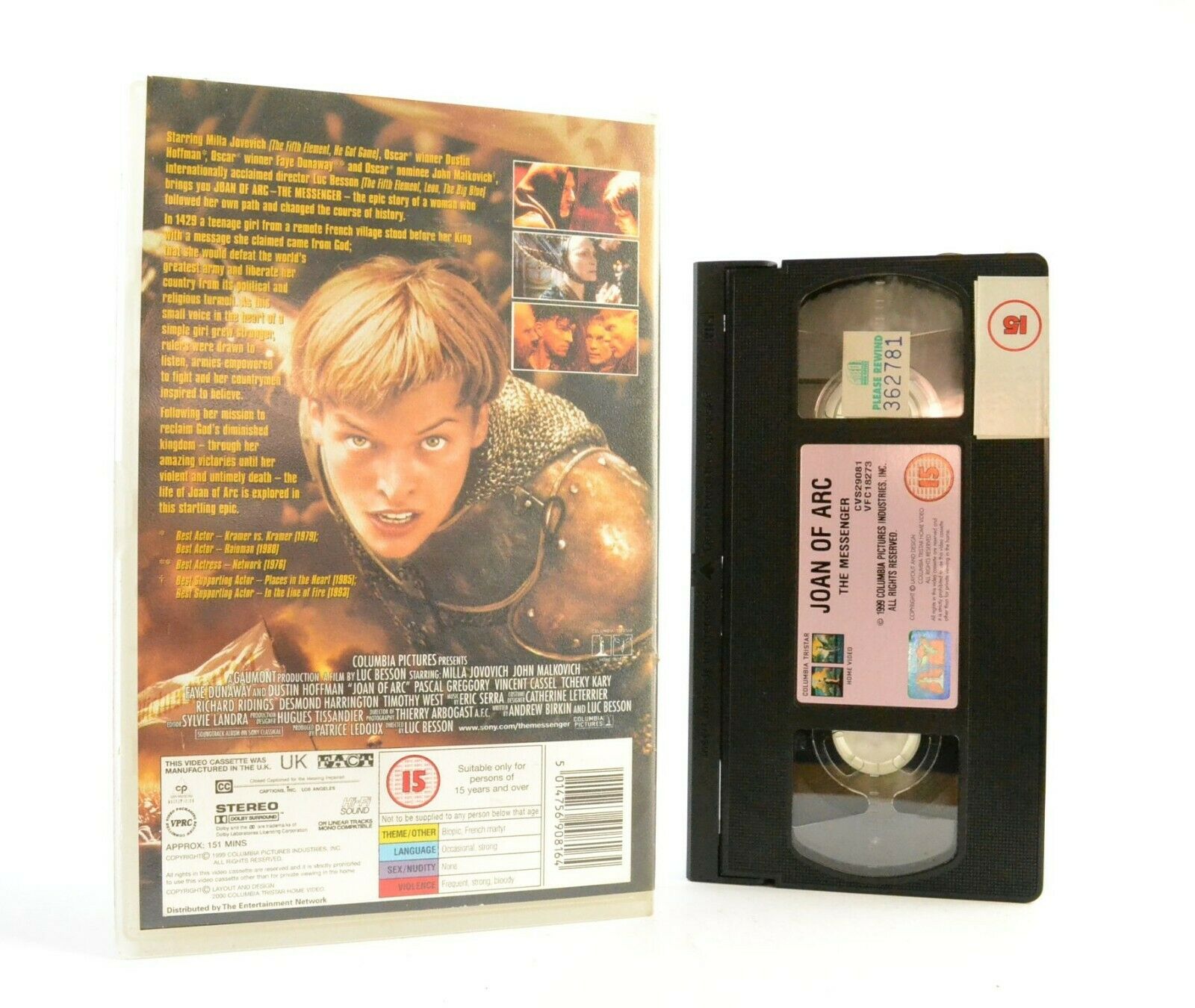 Joan Of Arc: The Messenger - Film By L.Besson - Large Box - Ex-Rental - Pal VHS-