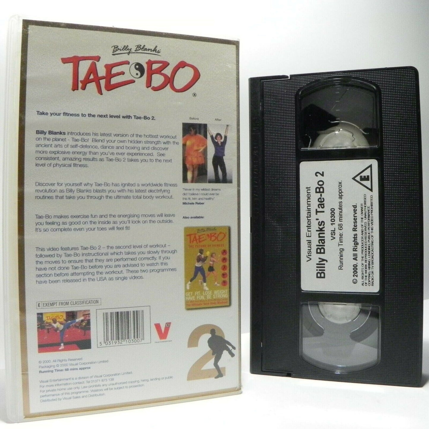 Tae Bo 2: By Billy Blank - Great Body Workout - Explosive Energy - Fitness - VHS-