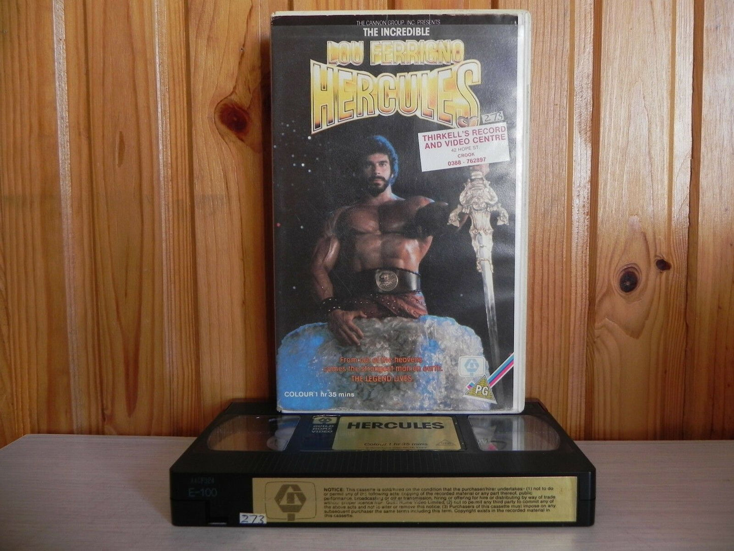 The Incredible Hercules - Lou Ferrigno -INCREDIBLE HULK- Guild - Ex Rental VHS-