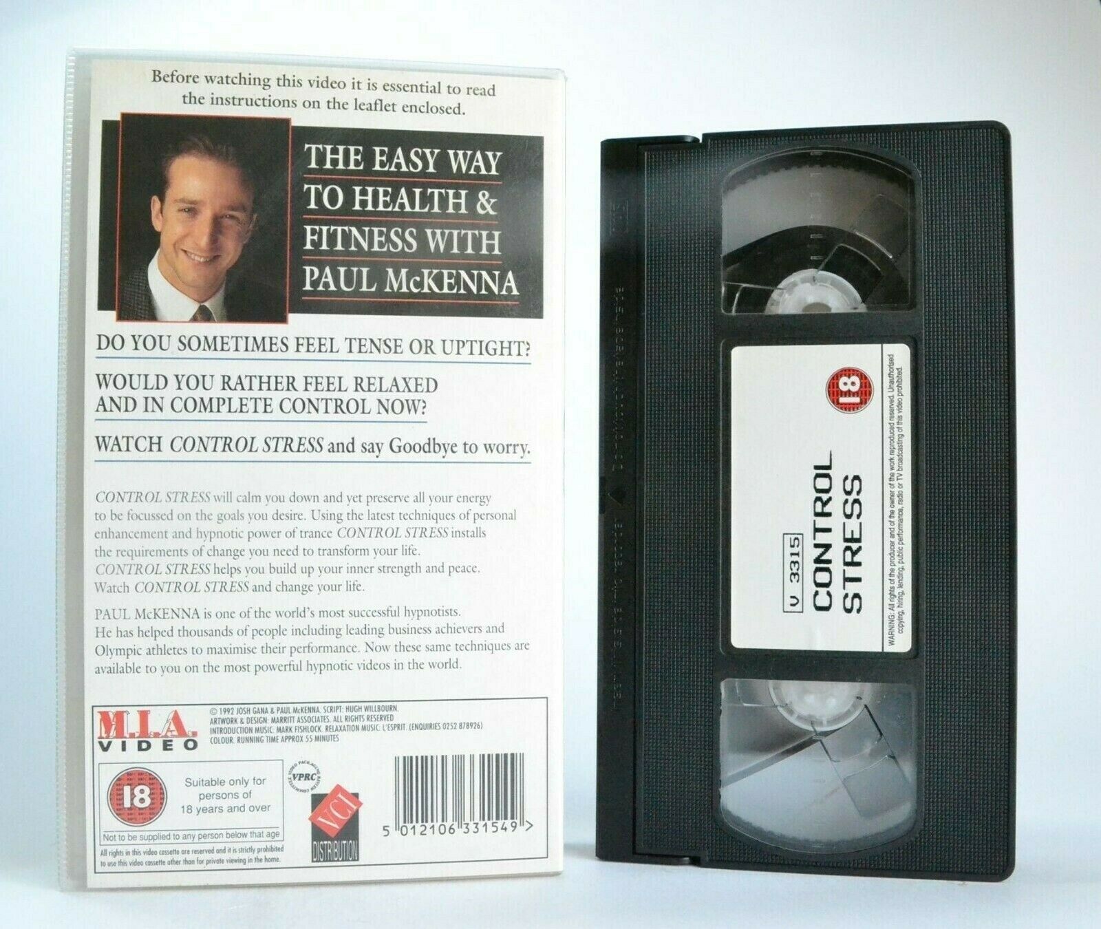 Control Stress: By Paul McKenna - Hypnotist Advises - Health & Fitness - Pal VHS-