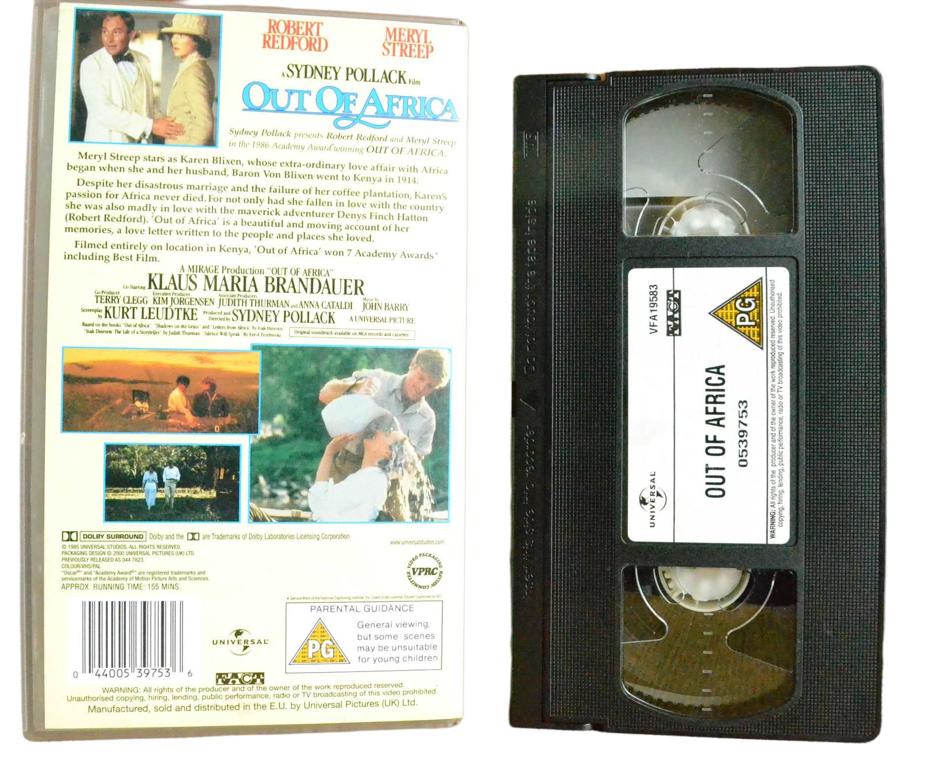 A Sydney Pollack Film: Out of Africa - Meryl Streep - Universal - Vintage - Pal VHS-