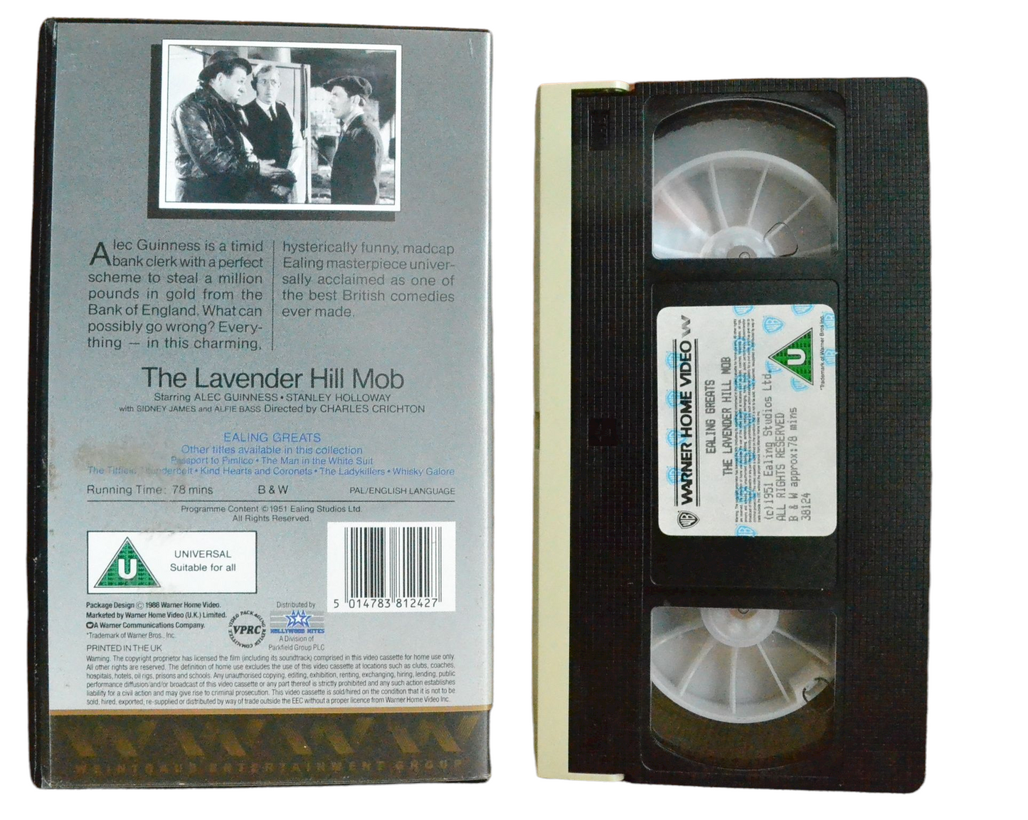 Ealing Greats: The Lavender Hill Mob - Alec Guinness - Warner Home Video - Vintage - Pal VHS-