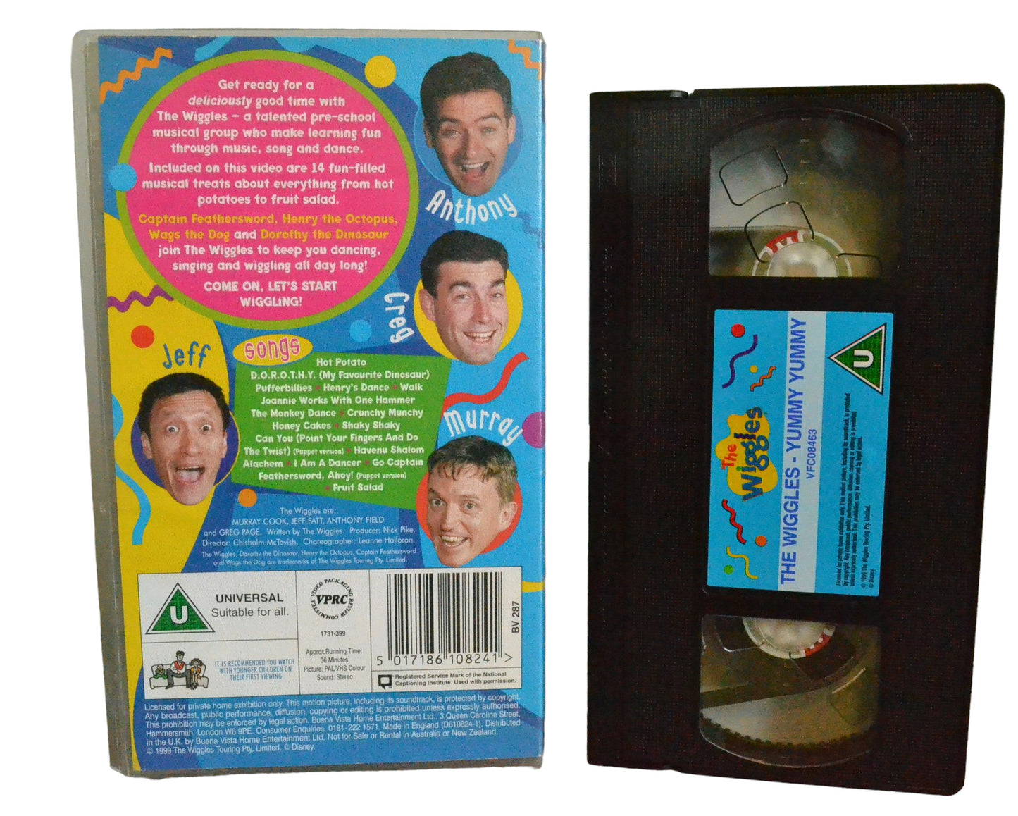 Disney's The Wiggles - Yummy Yummy - Murray Cook - Disney Videos - D610824 - Children - Pal - VHS-