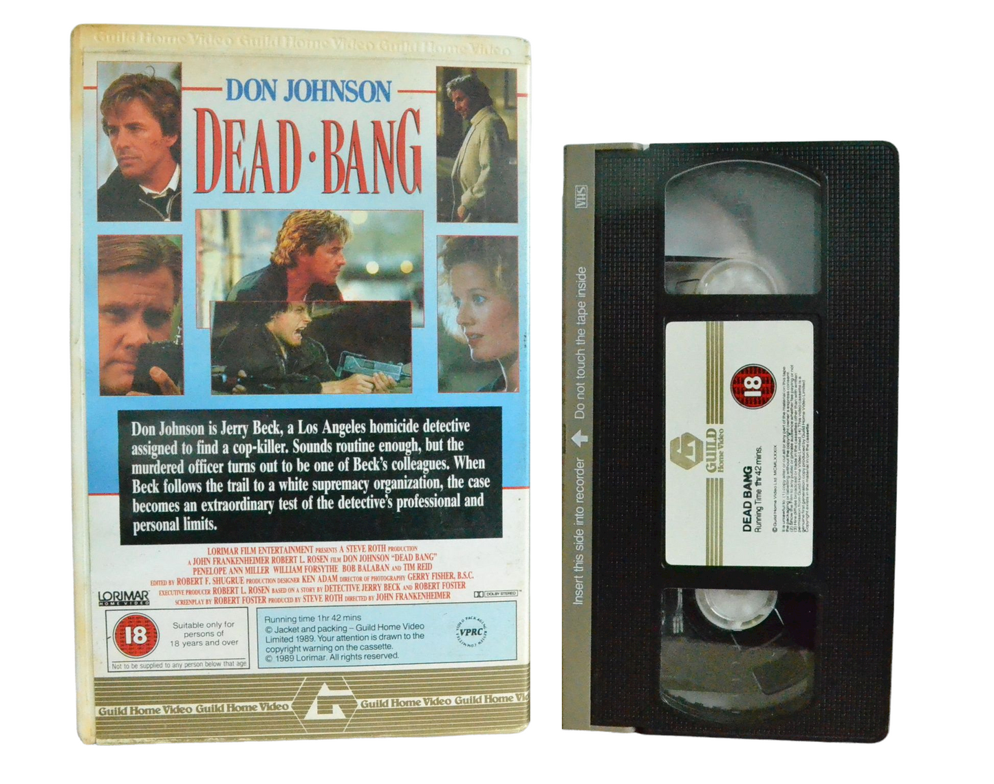 Dead Bang - Don Johnson - Guild Home video - Vintage - Pal VHS-