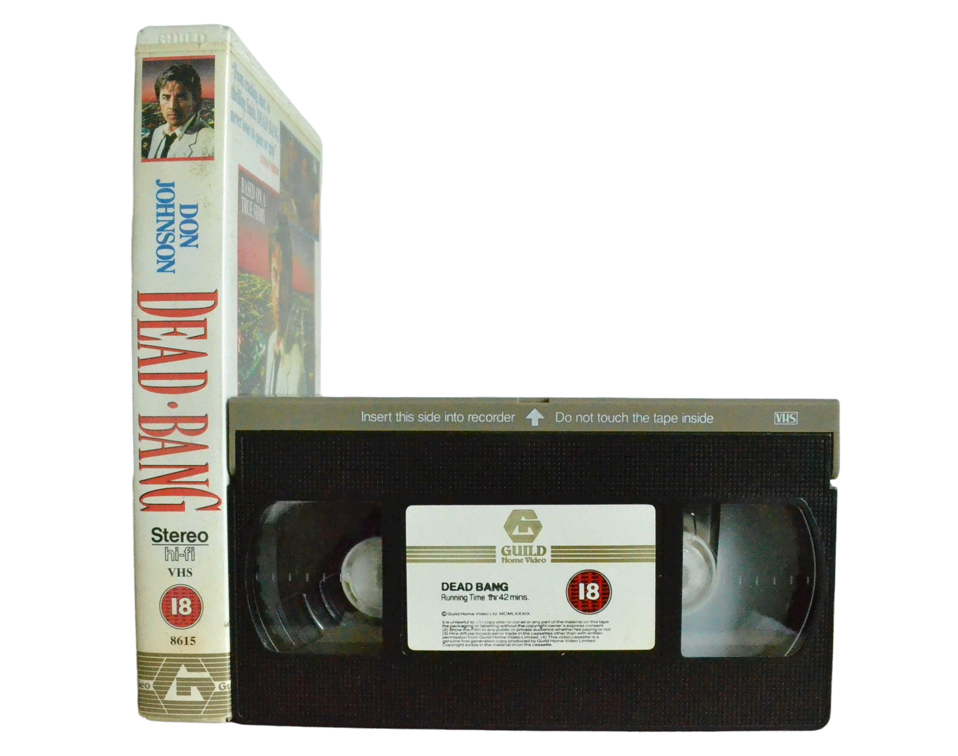 Dead Bang - Don Johnson - Guild Home video - Vintage - Pal VHS-