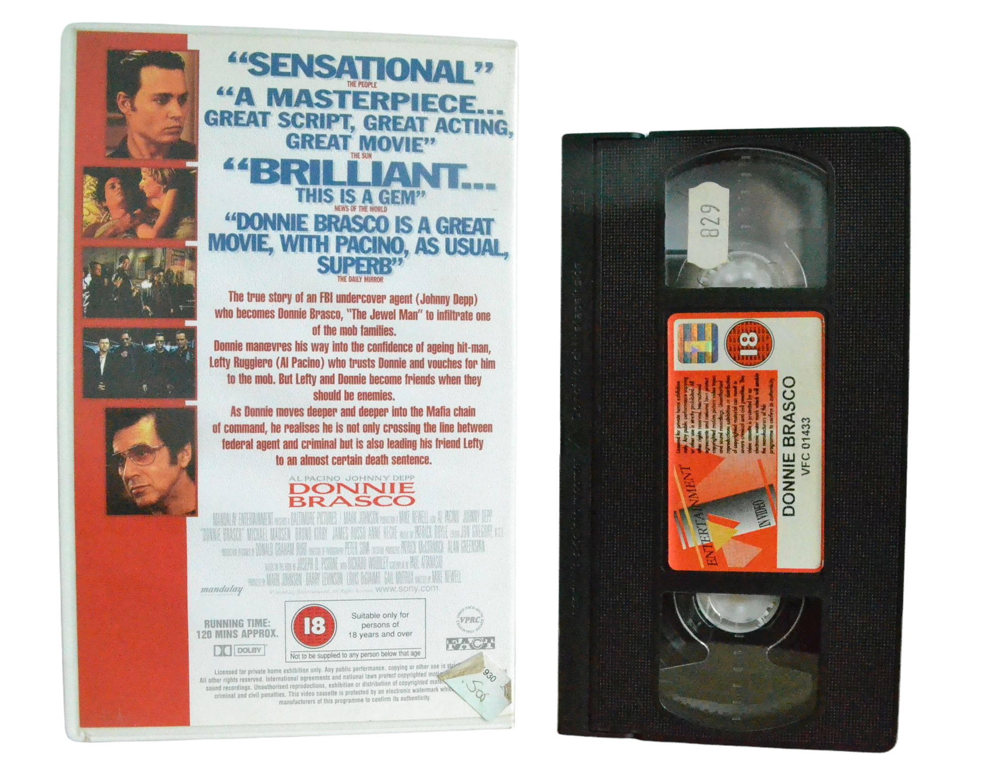 Donnie Brasco - Johnny Deep - Entertainment - Vintage - Pal VHS-