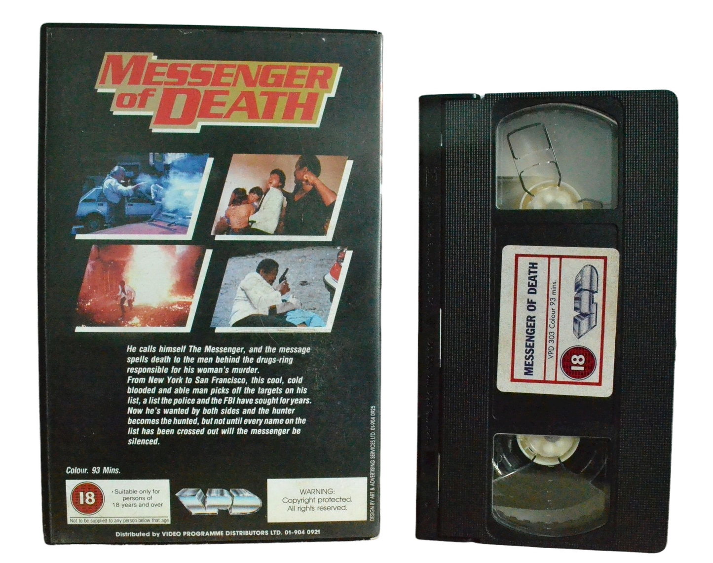 Messenger Of Death - Fred Williamson - Video Programme - Vintage - Pal VHS-