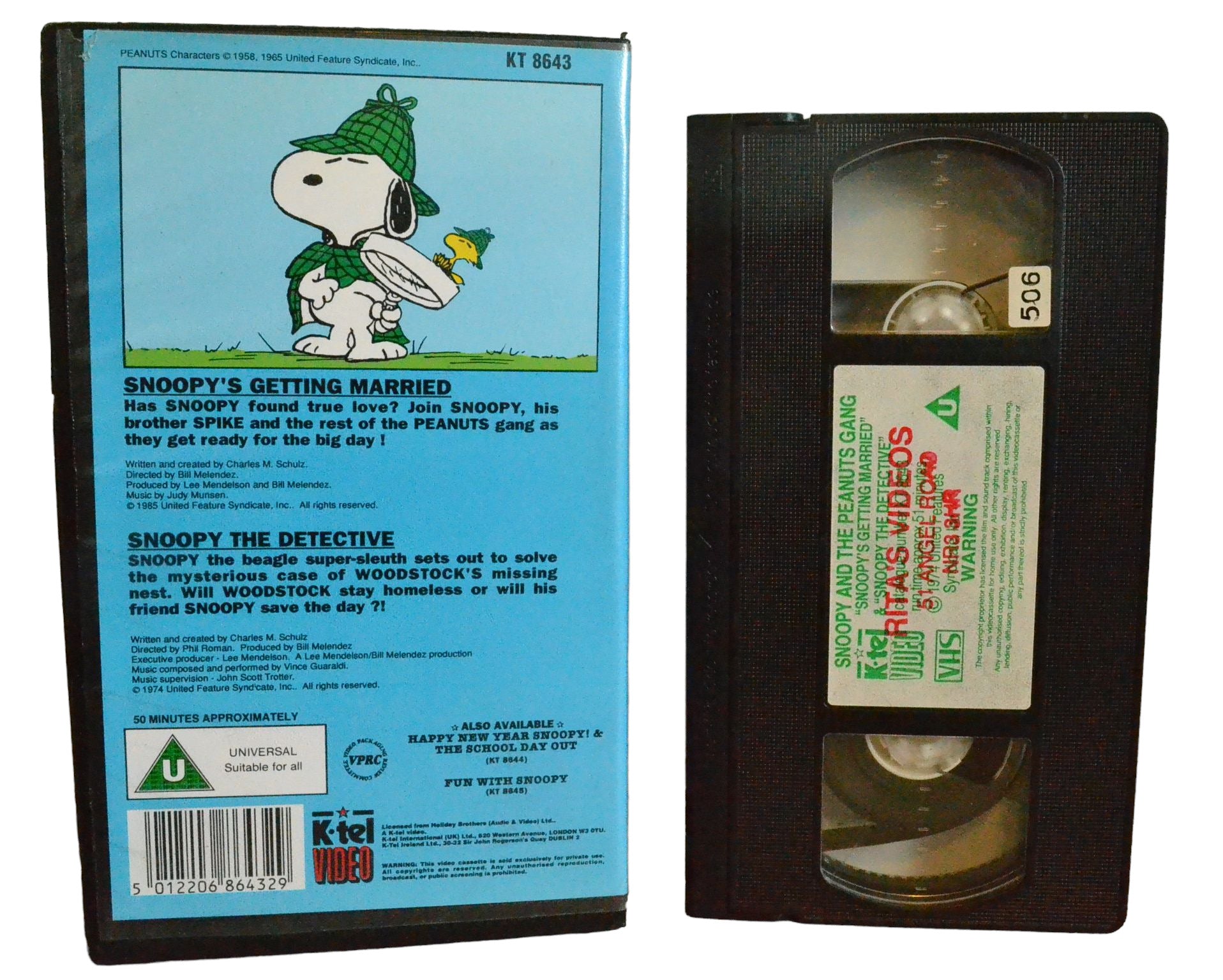 Snoopy And The Peanuts Gang (Snoopy's Getting Married) - Noah Schnapp - K-tel Video - 506 - Children - Pal - VHS-