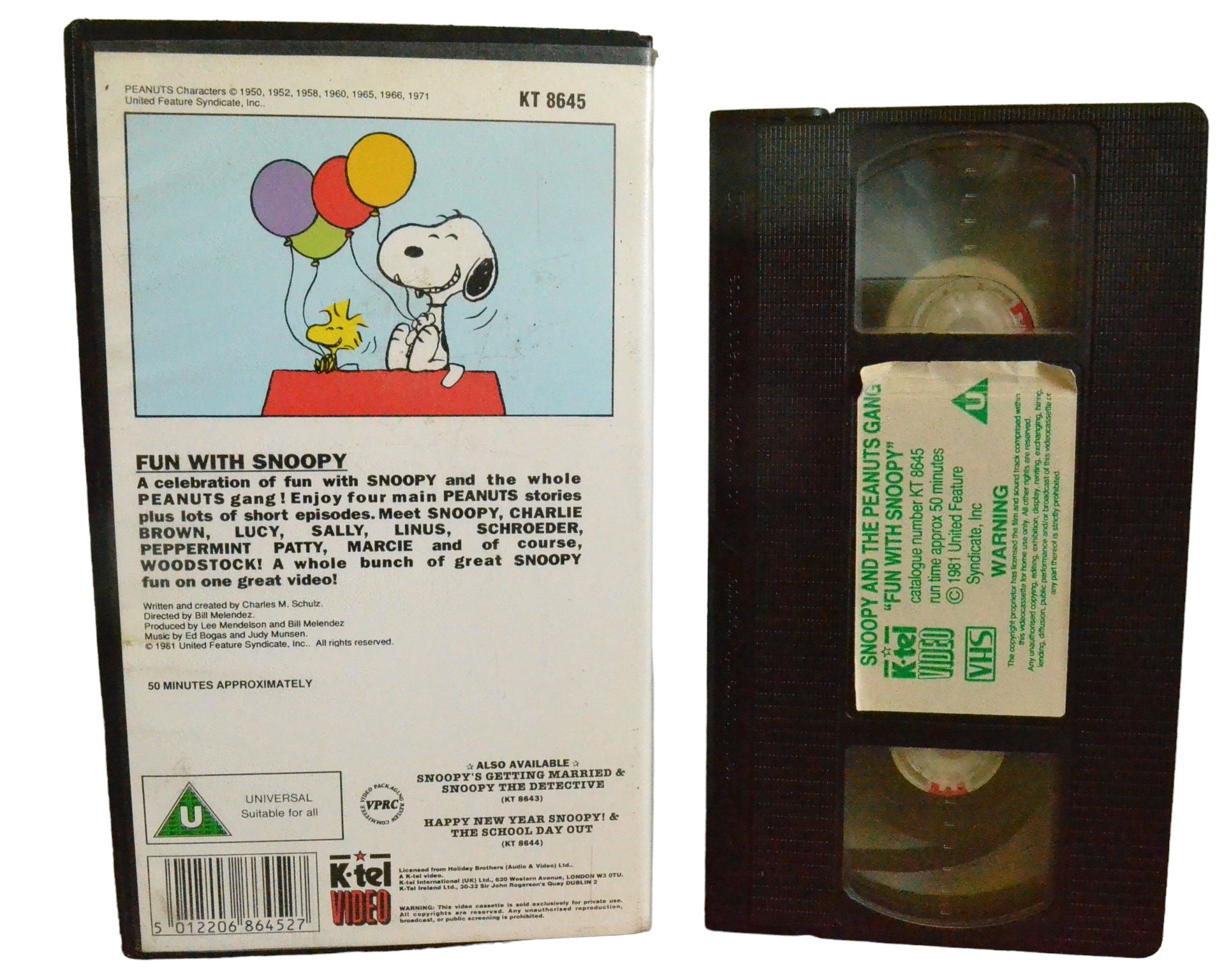 Snoopy And The Peanuts Gang (Fun With Snoopy) - Noah Schnapp - K-tel Video - KT 8645 - Children - Pal - VHS-