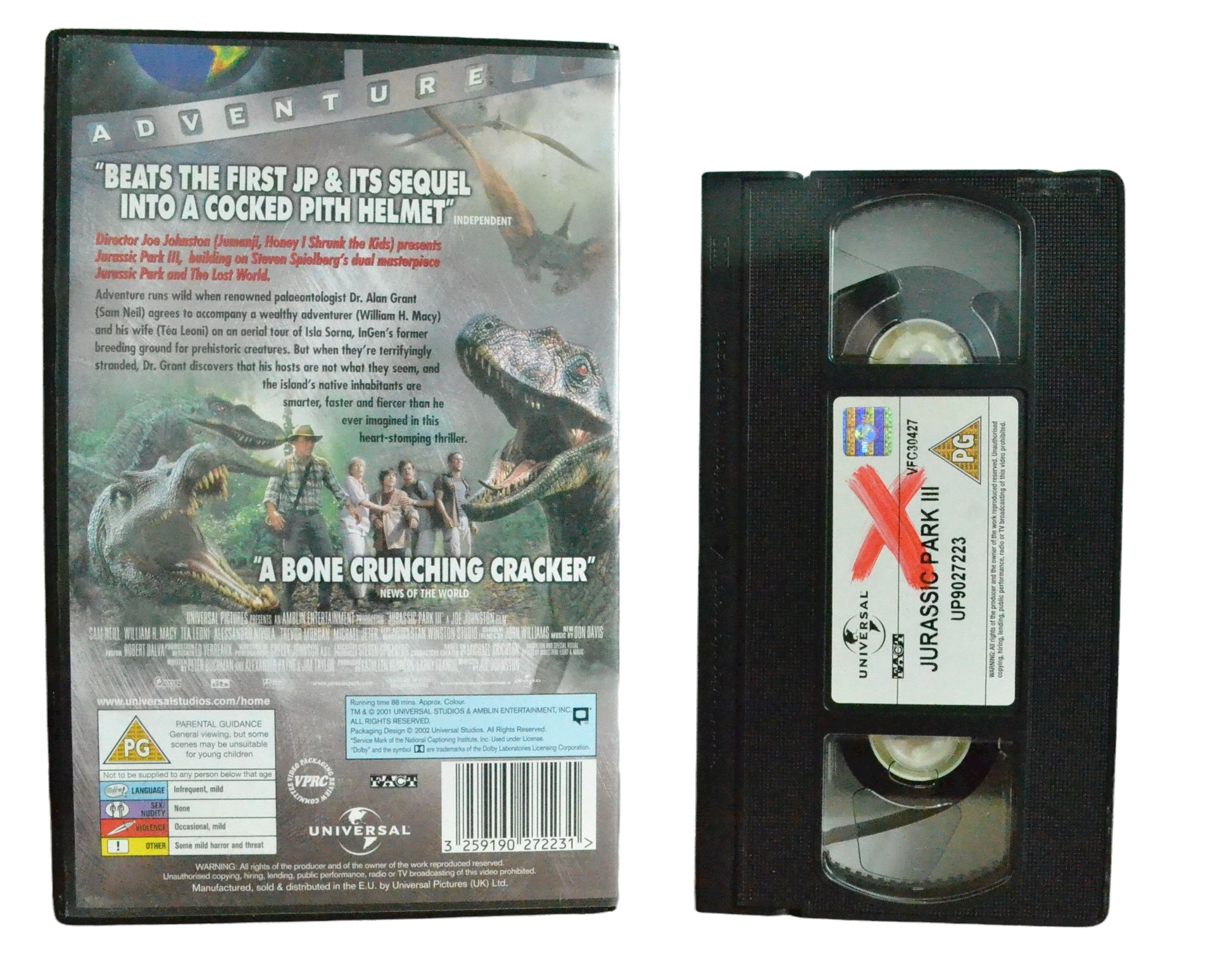 Jurassic park - Sam Neil - Universal - Vintage - Pal VHS-