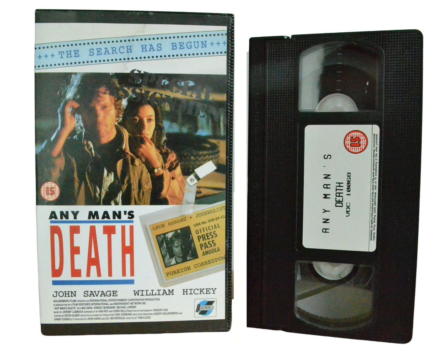 Any Man's Death (The Search Has Begun) - John Savage - Braveworld - Vintage - Pal VHS-