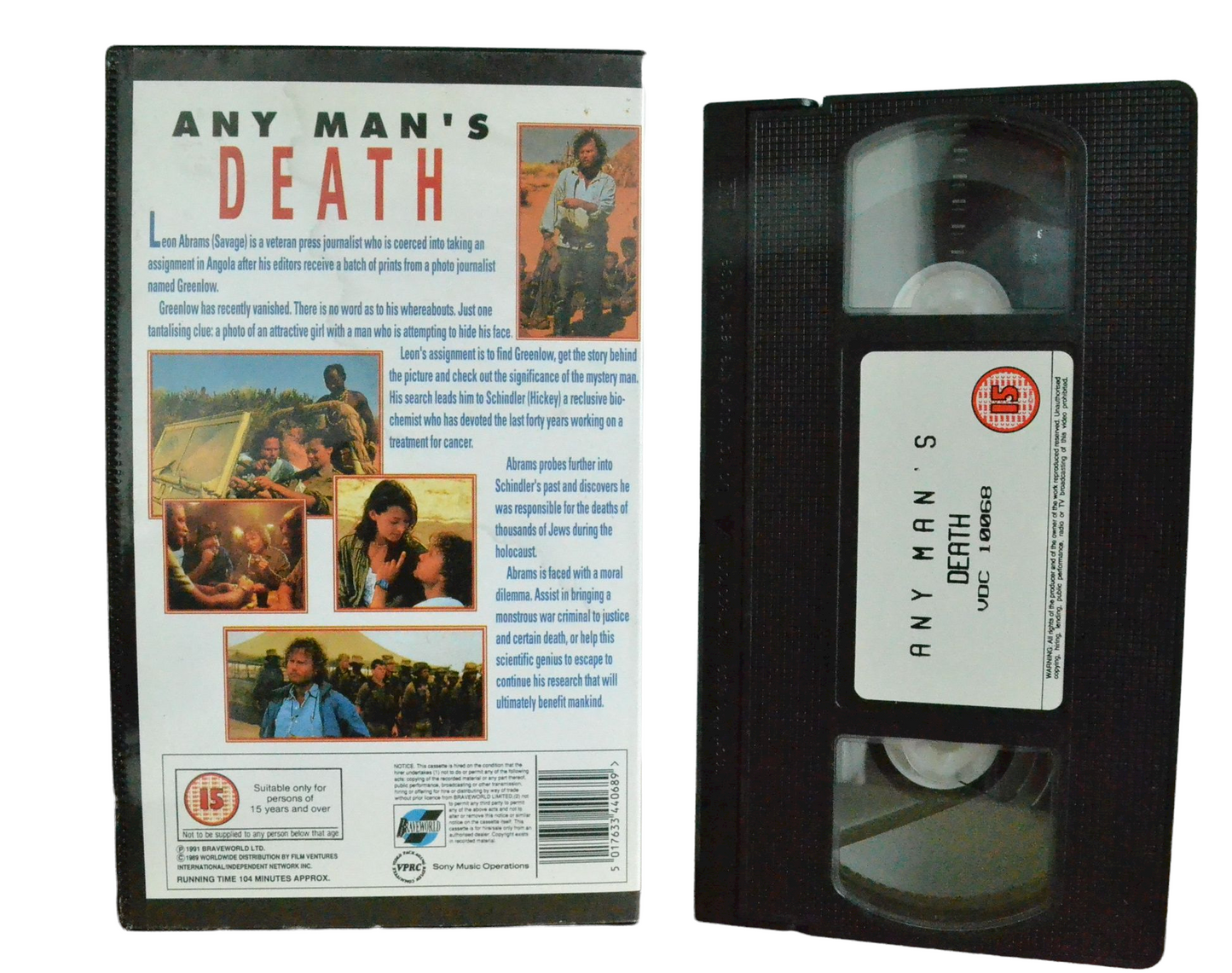 Any Man's Death (The Search Has Begun) - John Savage - Braveworld - Vintage - Pal VHS-