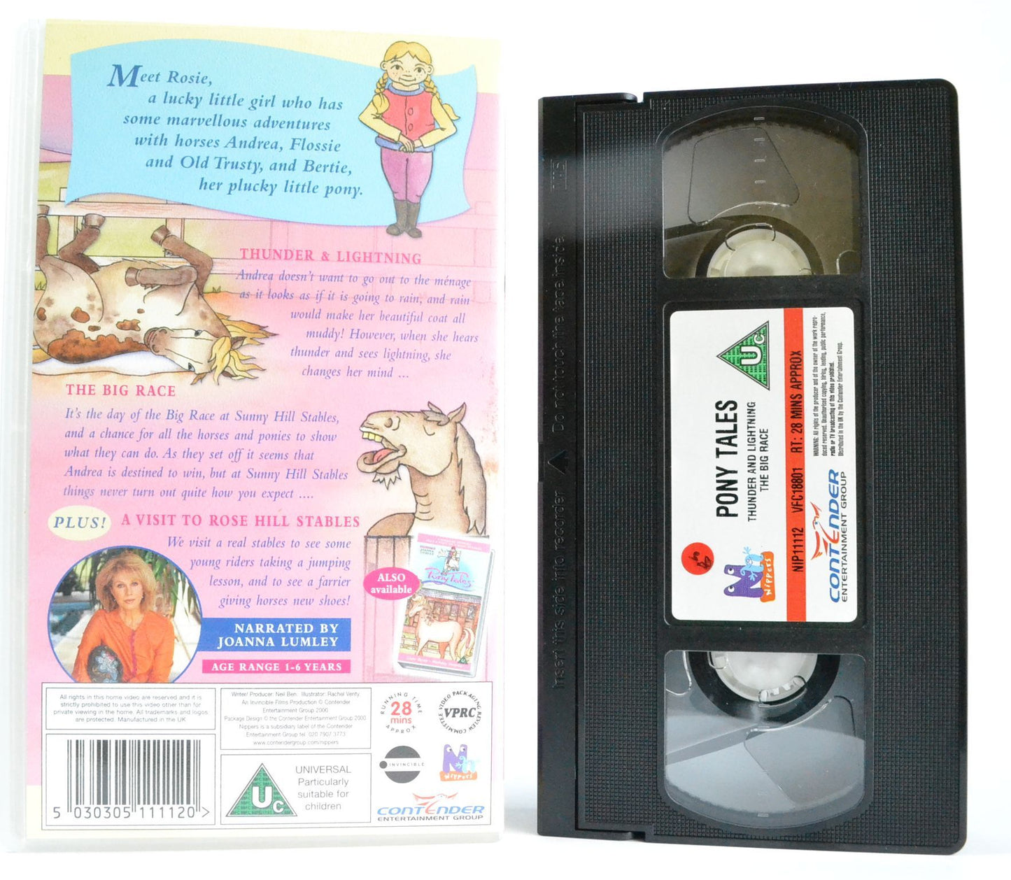 Pony Tales: Narrated By Joanna Lumley - Thunder & Lightening - Kids Age 1-6 - VHS-