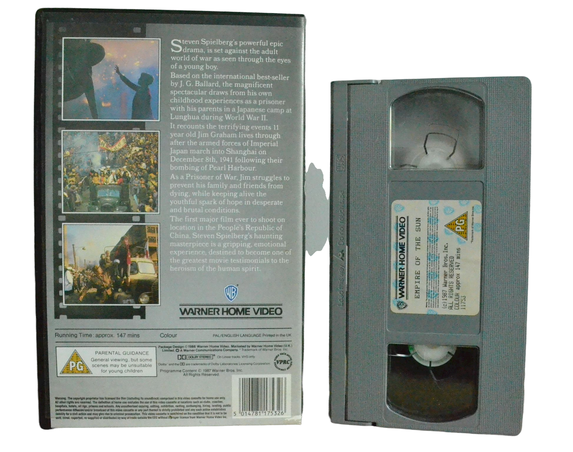 Empire Of The Sun - John Malkovich - Warner Home Video - Vintage - Pal VHS-