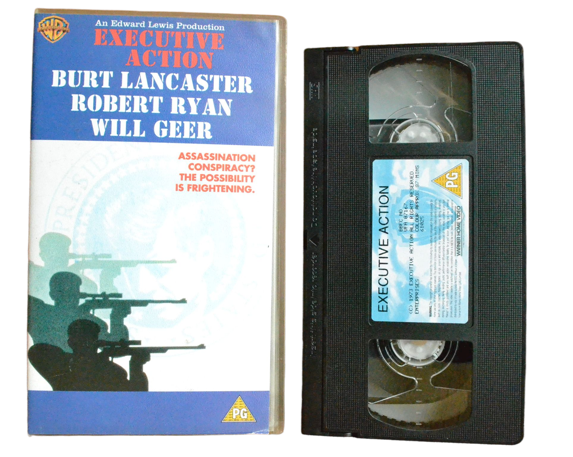 Executive Action - Burt Lancaster - Warner Home Video - Vintage - Pal VHS-