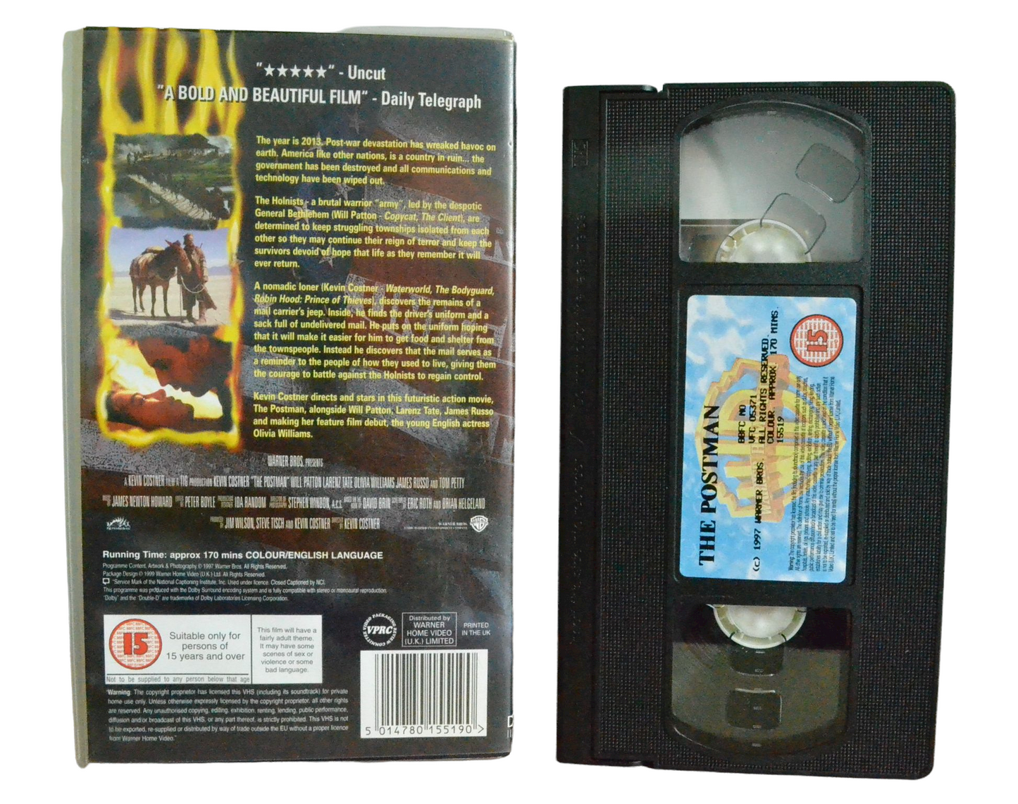 The Postman - Kevin Costner - Warner Home Video - Vintage - Pal VHS-