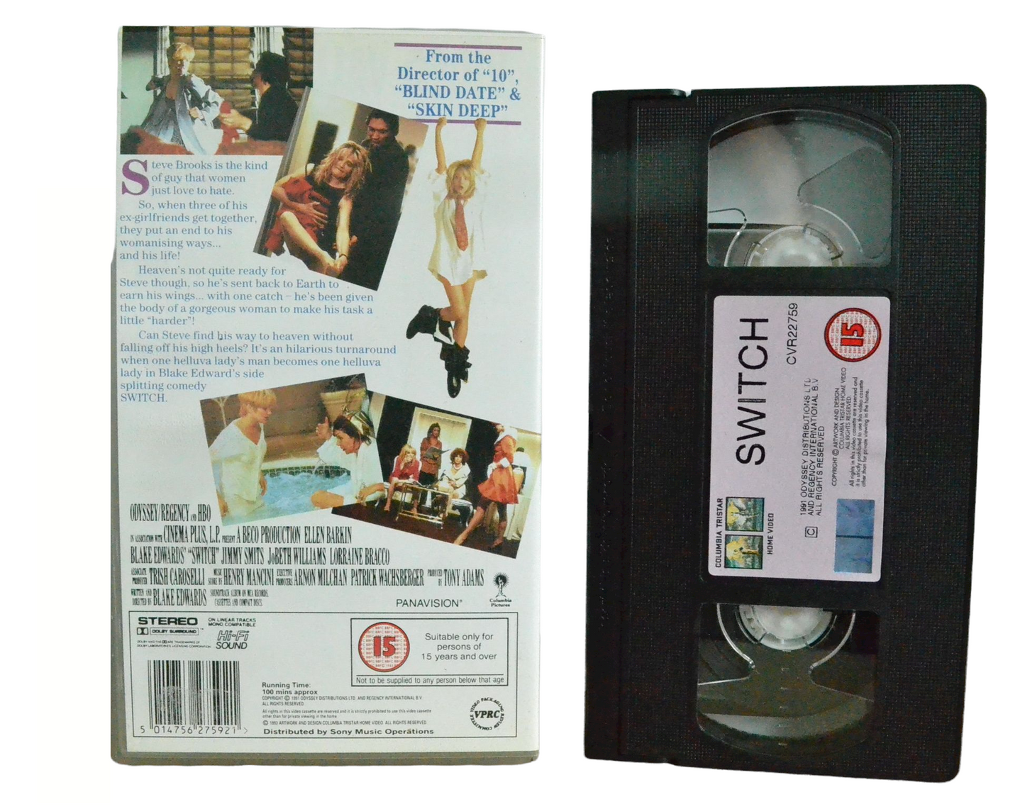 Switch (Will Being A Woman Make Steve A Better Man?) - Ellen Barkin - Columbia Tristar Home Video - Vintage - Pal VHS-