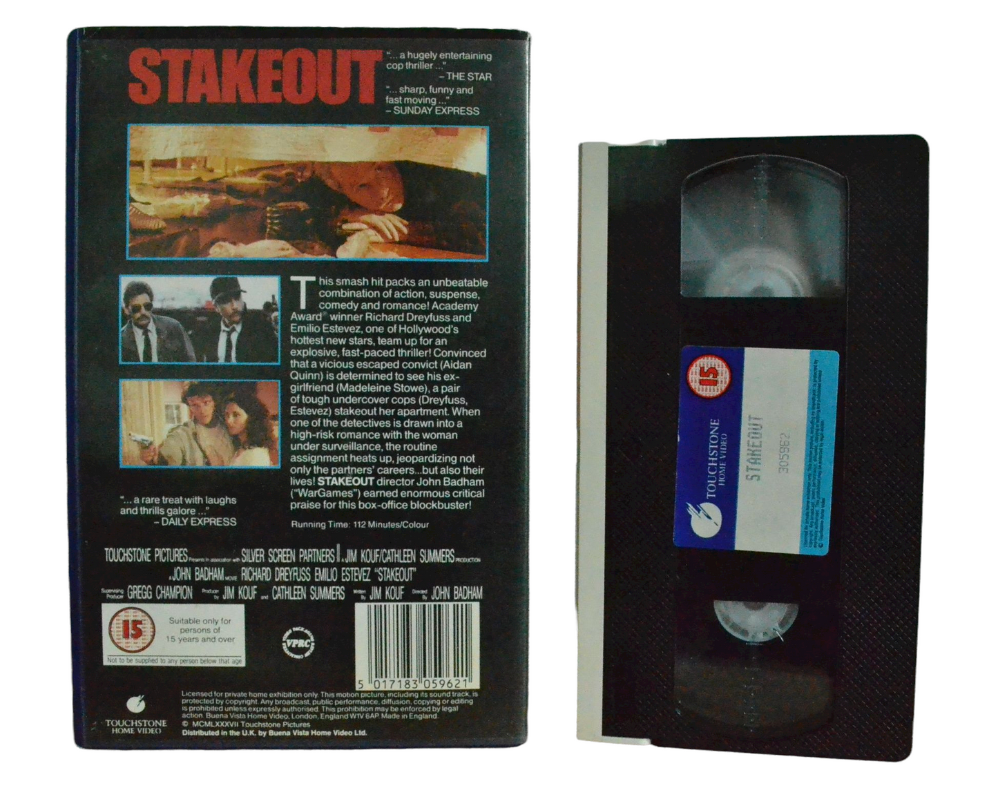 Stakeout - Richard Dreyfuss - Touchstone Home Videos - Vintage - Pal VHS-