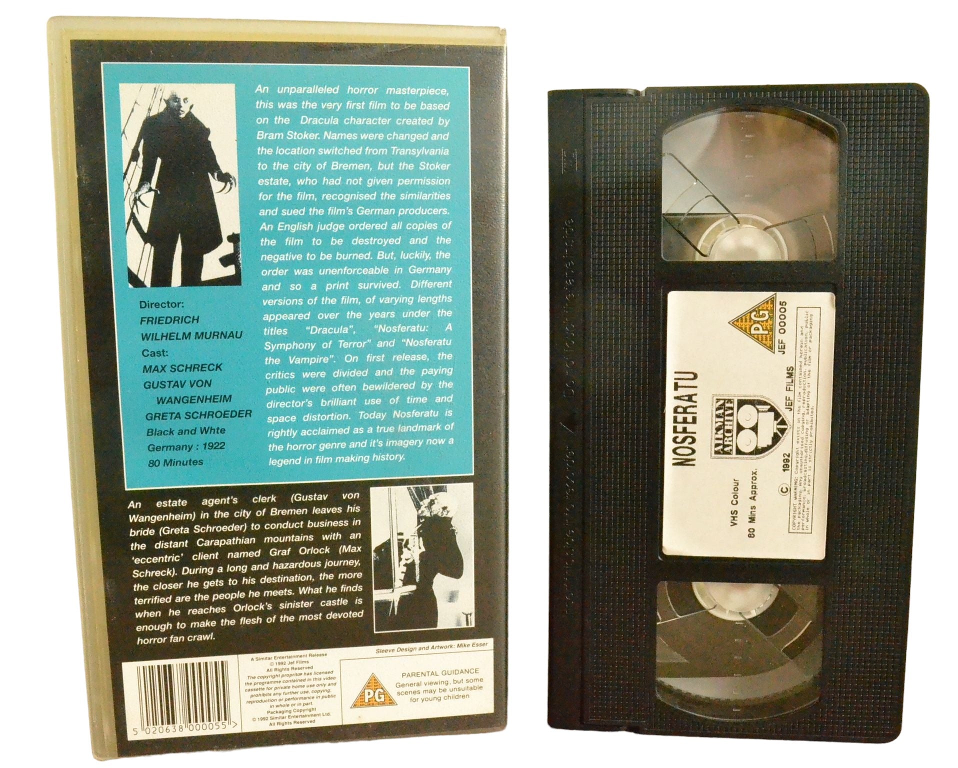 Nosferatu (The Original Full Length Version) - Max Schreck - Aikman Archive - JEF00005 - Action - Pal - VHS-