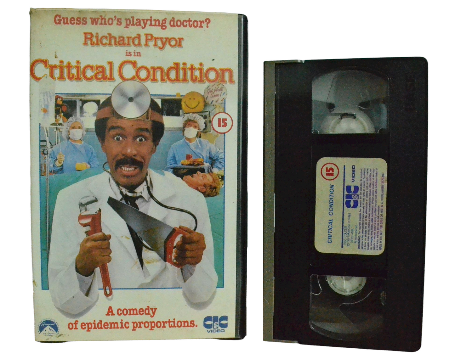 Critical Condition - Richard Pryor - CIC Videos - Vintage - Pal VHS-