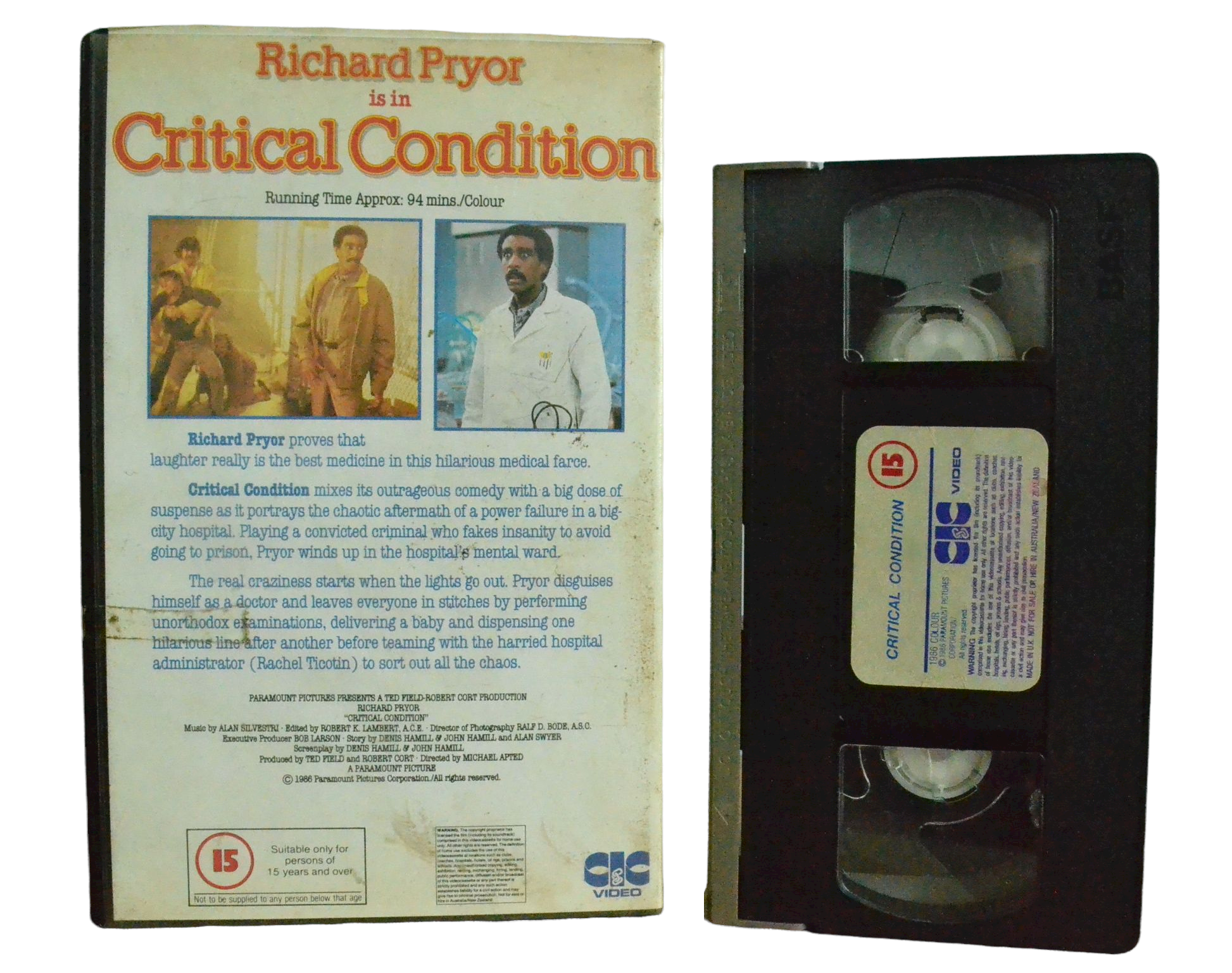 Critical Condition - Richard Pryor - CIC Videos - Vintage - Pal VHS-