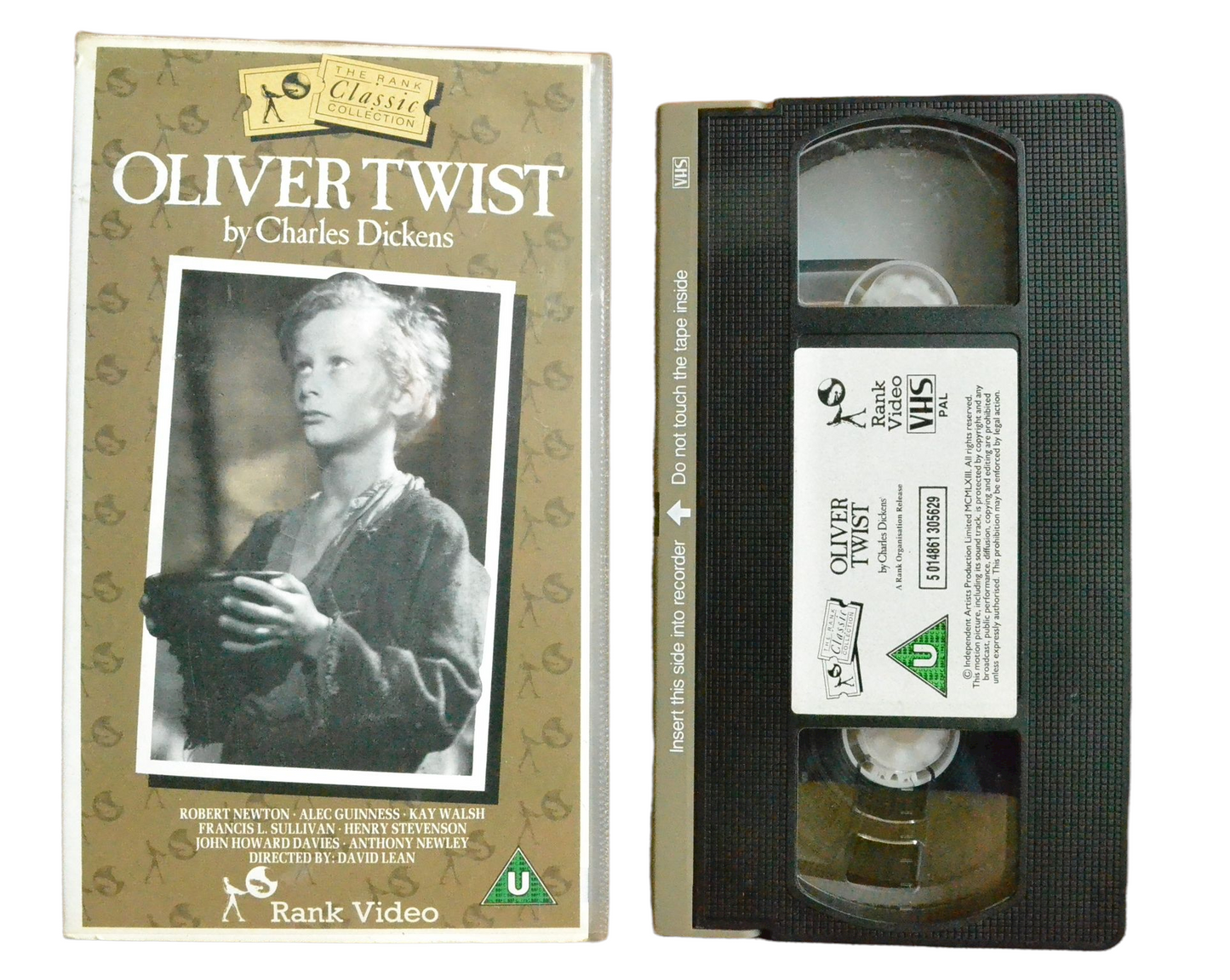 Oliver Twist by Charles Dickens - Robert Newton - Rank Video - Vintage - Pal VHS-