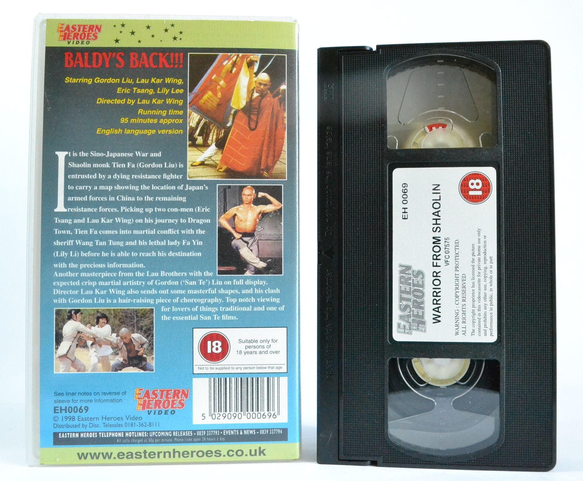 Mastah Killah: The Warrior From Shaolin; Gordon Liu [San Te Gem] Kung-Fu - VHS-