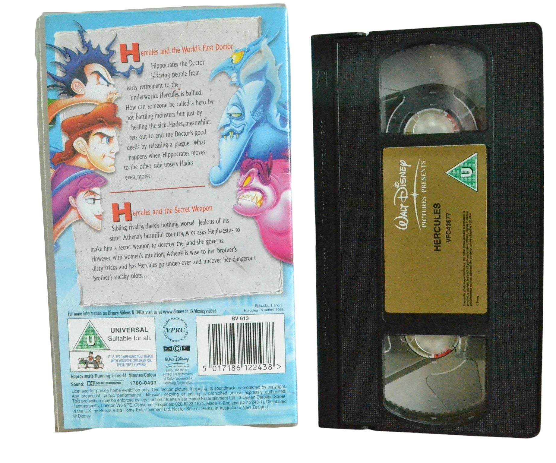 Hercules TV Series (Contains Two Great TV Episodes) - Walt Disney - Children's - Pal VHS-