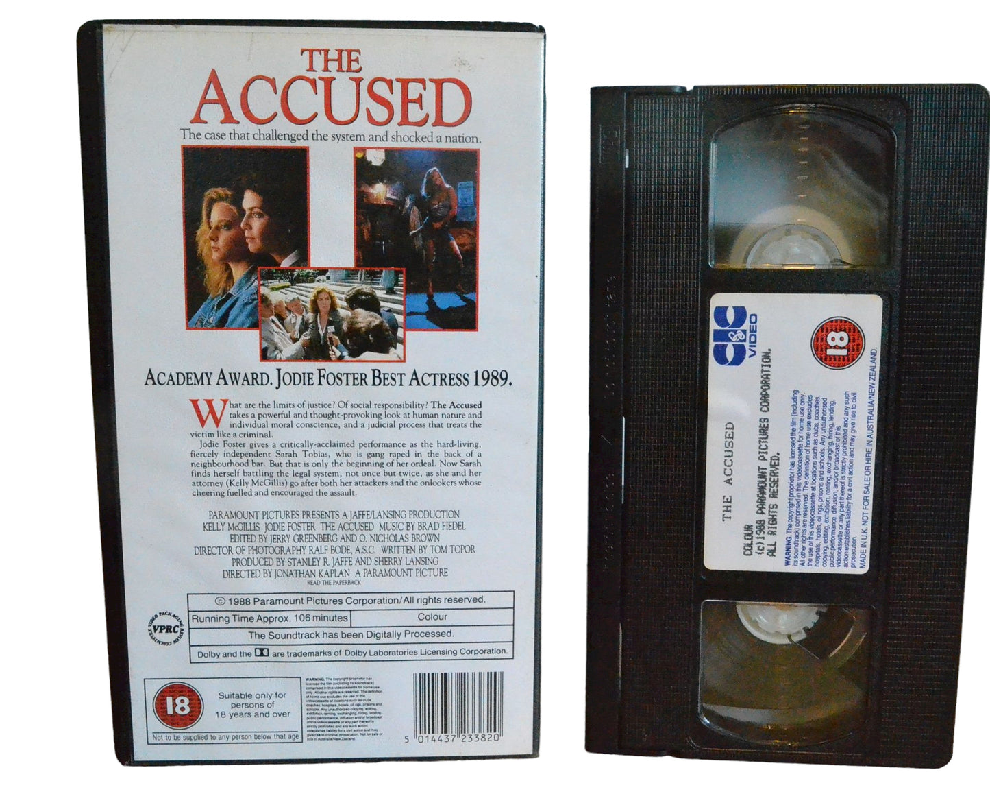 The Accused - Kelly McGillis - CIC Video - Drama - Pal - VHS-