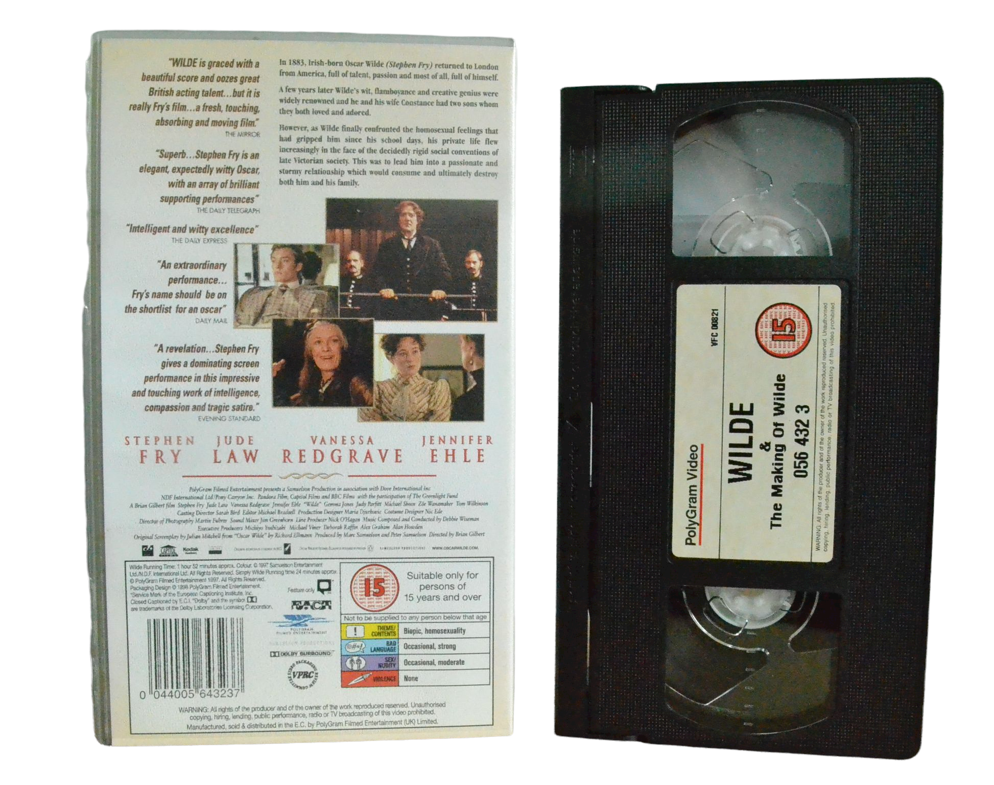 Wilde - Stephen Fry - Polygram video - Vintage - Pal VHS-