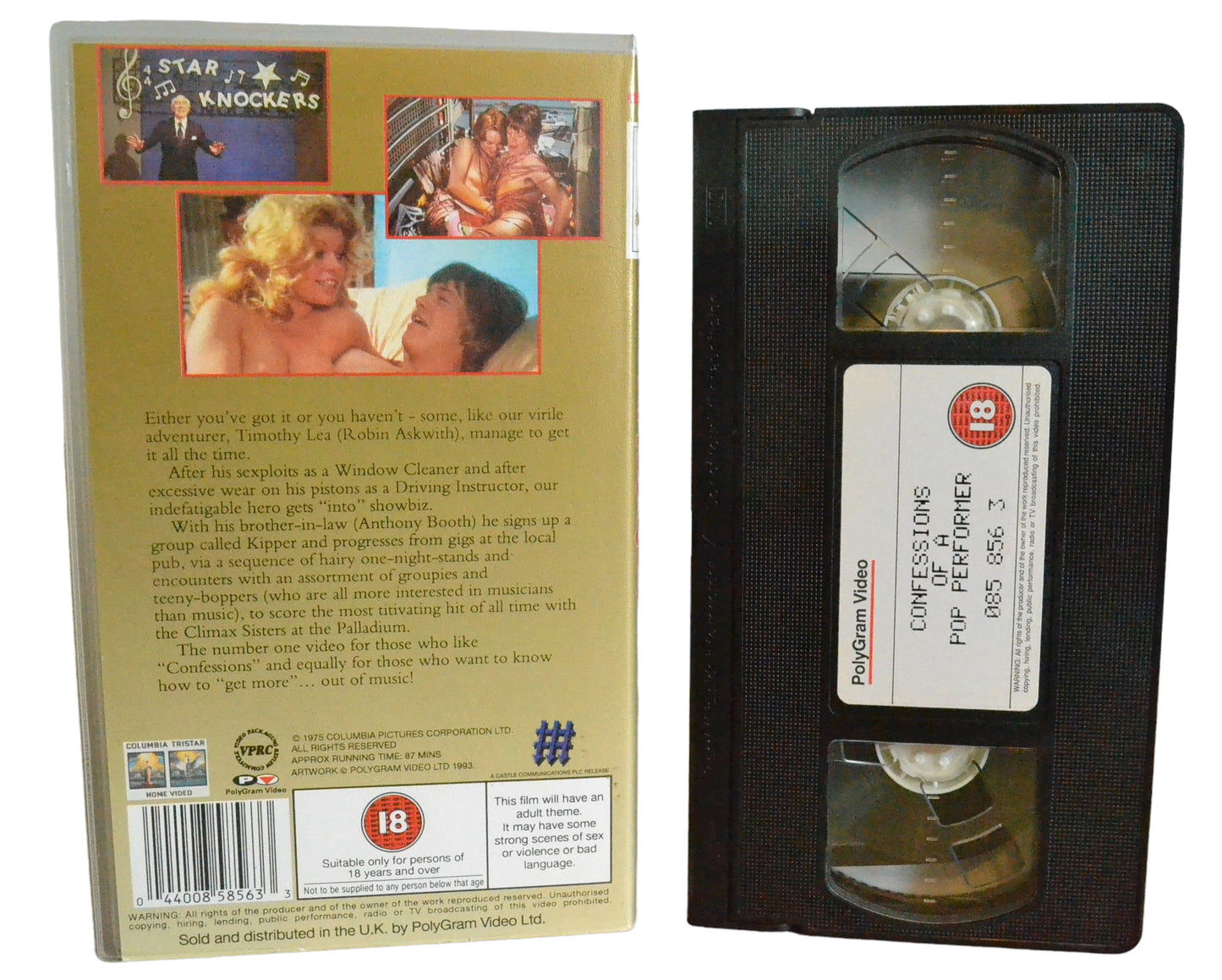 Confessions Of A Pop Performer - Robin Askwith - 4 Front Video - Comedy - Pal - VHS-