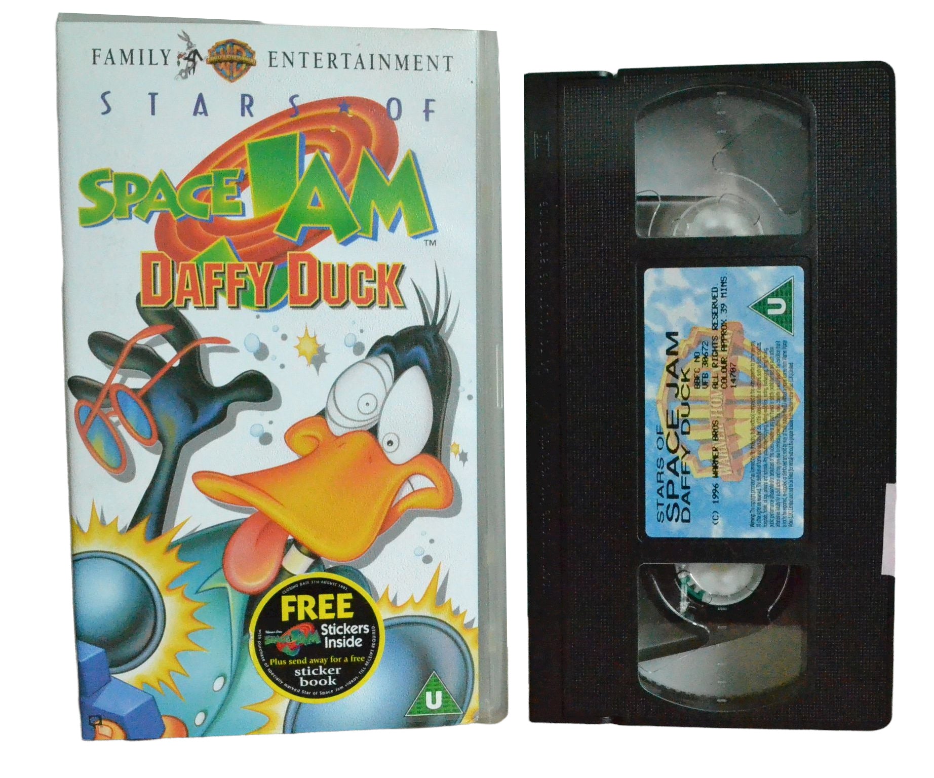 Stars Of Space Jam Daffy Duck - Warner Home Video - Children's - Pal VHS-