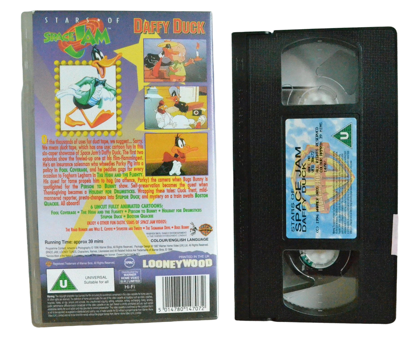 Stars Of Space Jam Daffy Duck - Warner Home Video - Children's - Pal VHS-