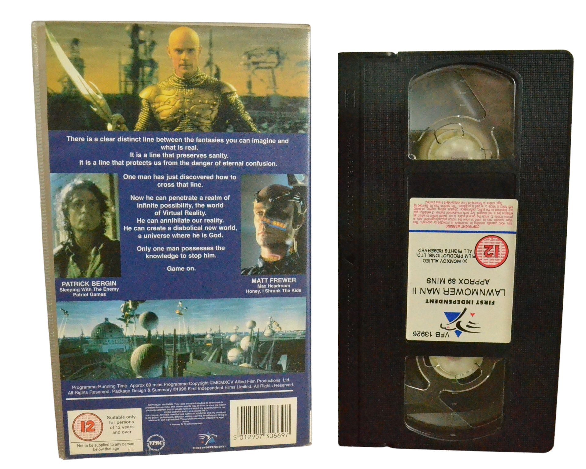 Lawnmower Man 2 Beyond Cyberspace - Patrick Bergin - First Independent - VA30669 - Sci-Fi - Pal - VHS-