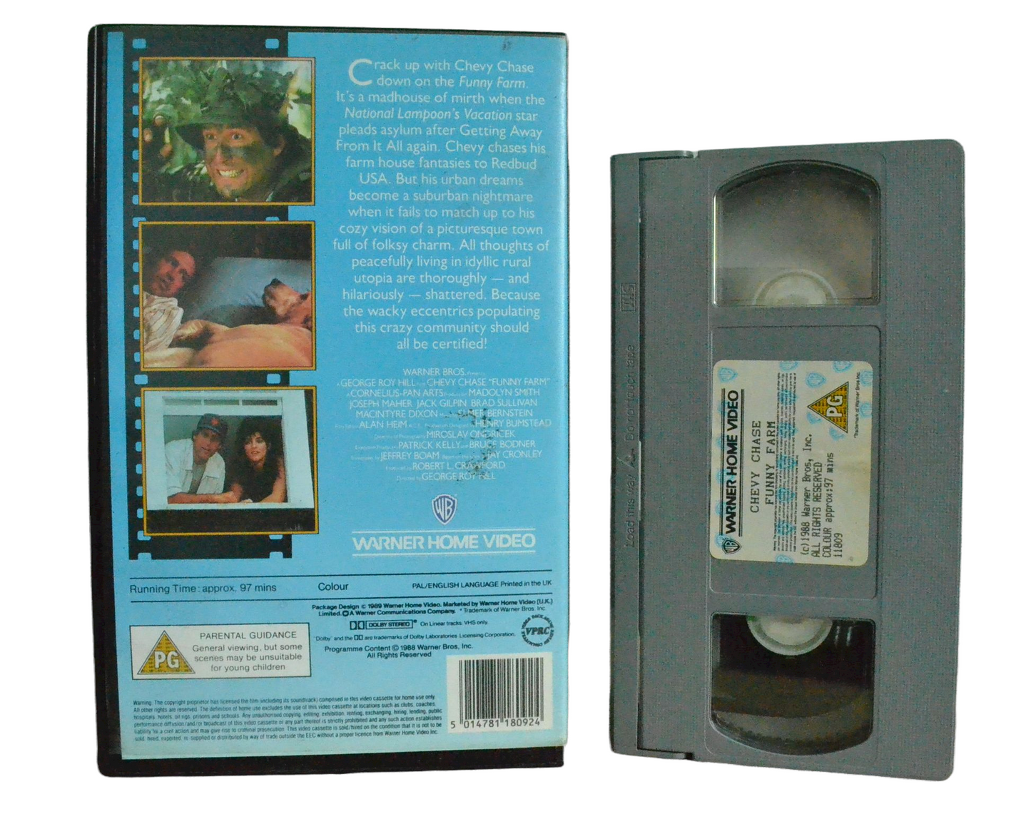 Chevy Chase Funny Farm - George Roy Hill - Warner Home - Vintage - Pal VHS-