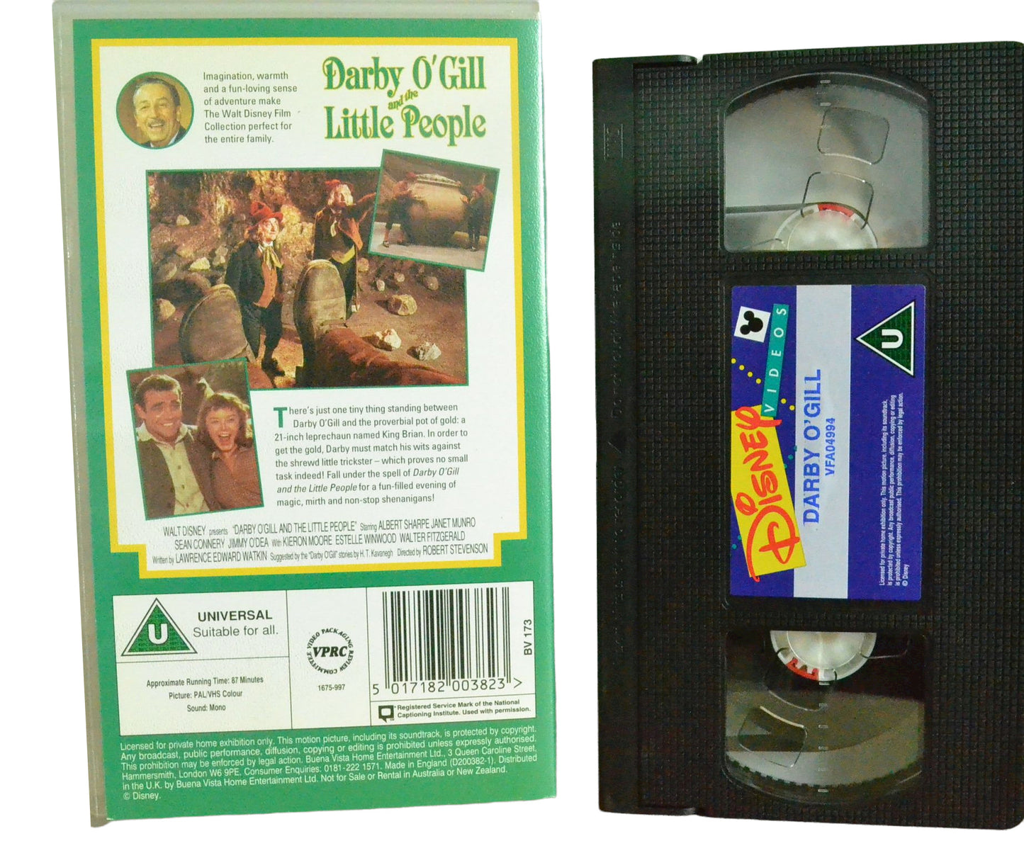 Darby O'Gill and the Little People (Family Film Collection) - Albert Sharpe - Disney Videos - Children's - Pal VHS-