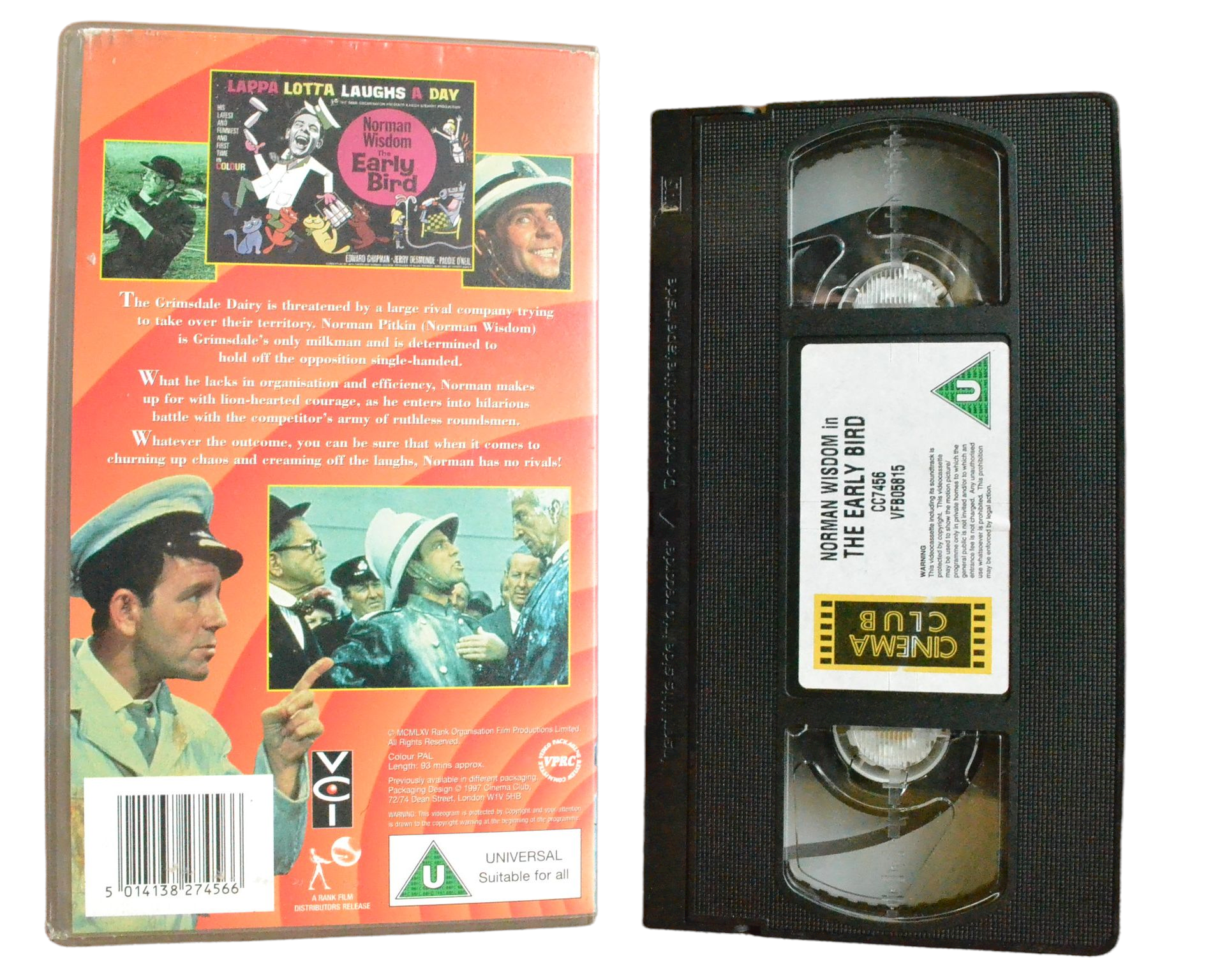 In The Early Bird - Norman Wisdom - Cinema Club - Vintage - Pal VHS-