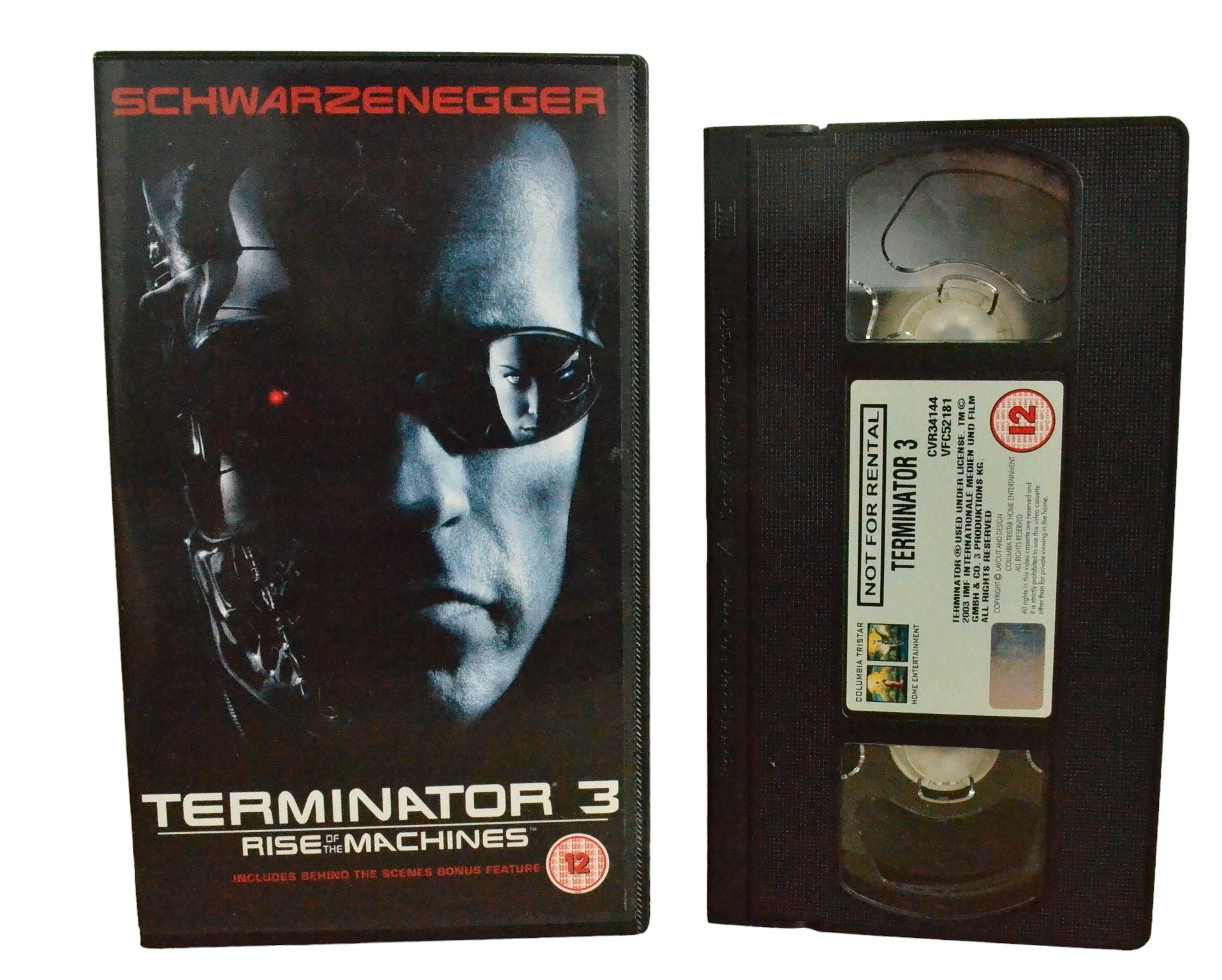 Terminator 3 (Rise Of The Machines) - Arnold Schwarzenegger - Home Entertainment - CVR34144 - Sci-Fi - Pal - VHS-