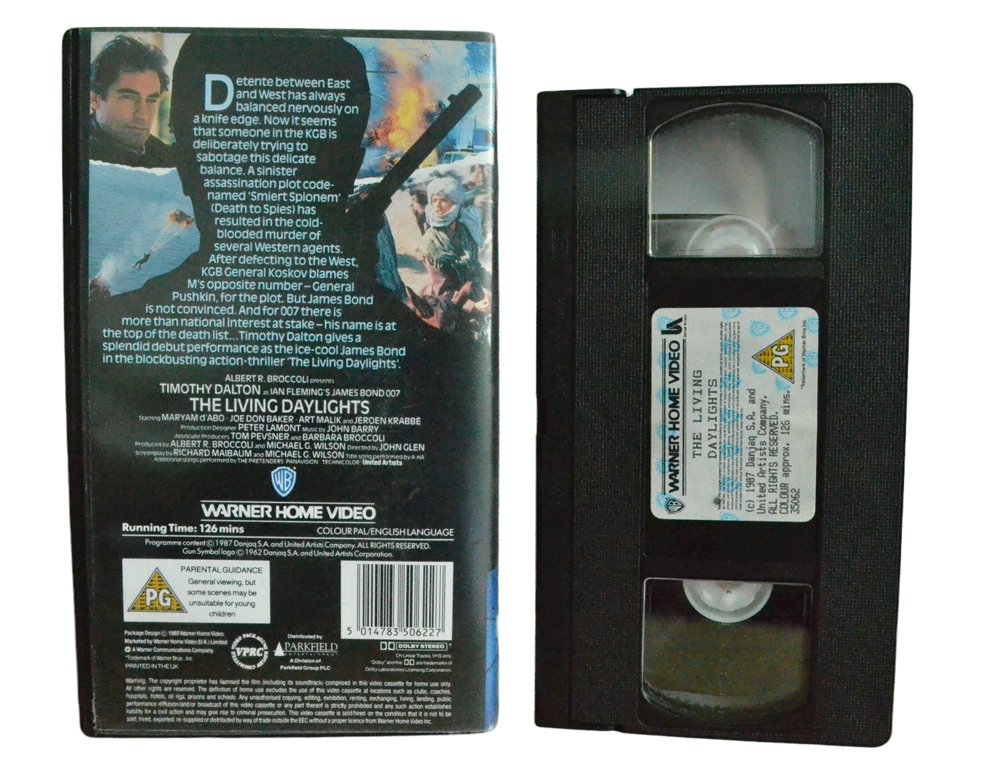 James Bond 007 - The Living Daylights - Timothy Dalton - Warner Home Video - Vintage - Pal VHS-