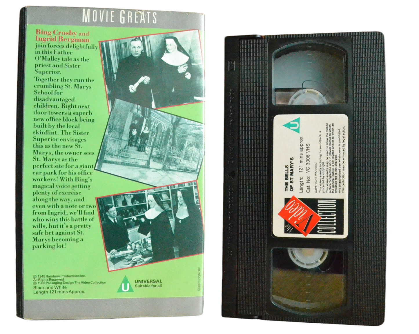 The Bells of St. Mary's - Bing Crosby - The Video Collection - Vintage - Pal VHS-