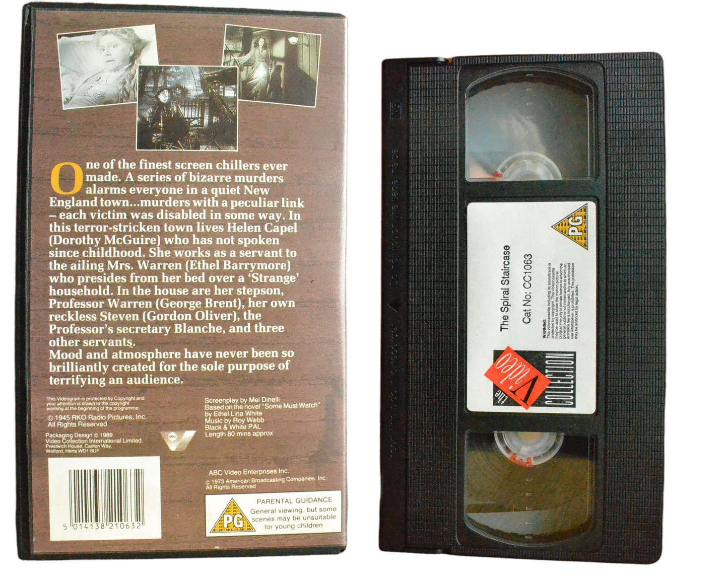 The Spiral Staircase - Dorothy McGuire - The Video Collection - Vintage - Pal VHS-