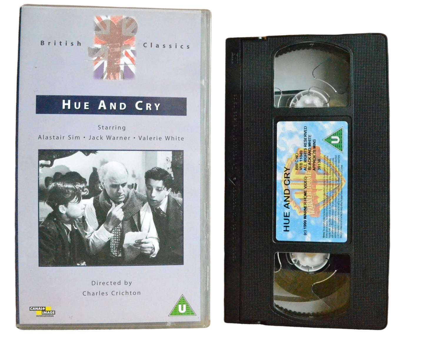 Hue And Cry - Alastair Sim - Warner Home Video - Vintage - Pal VHS-