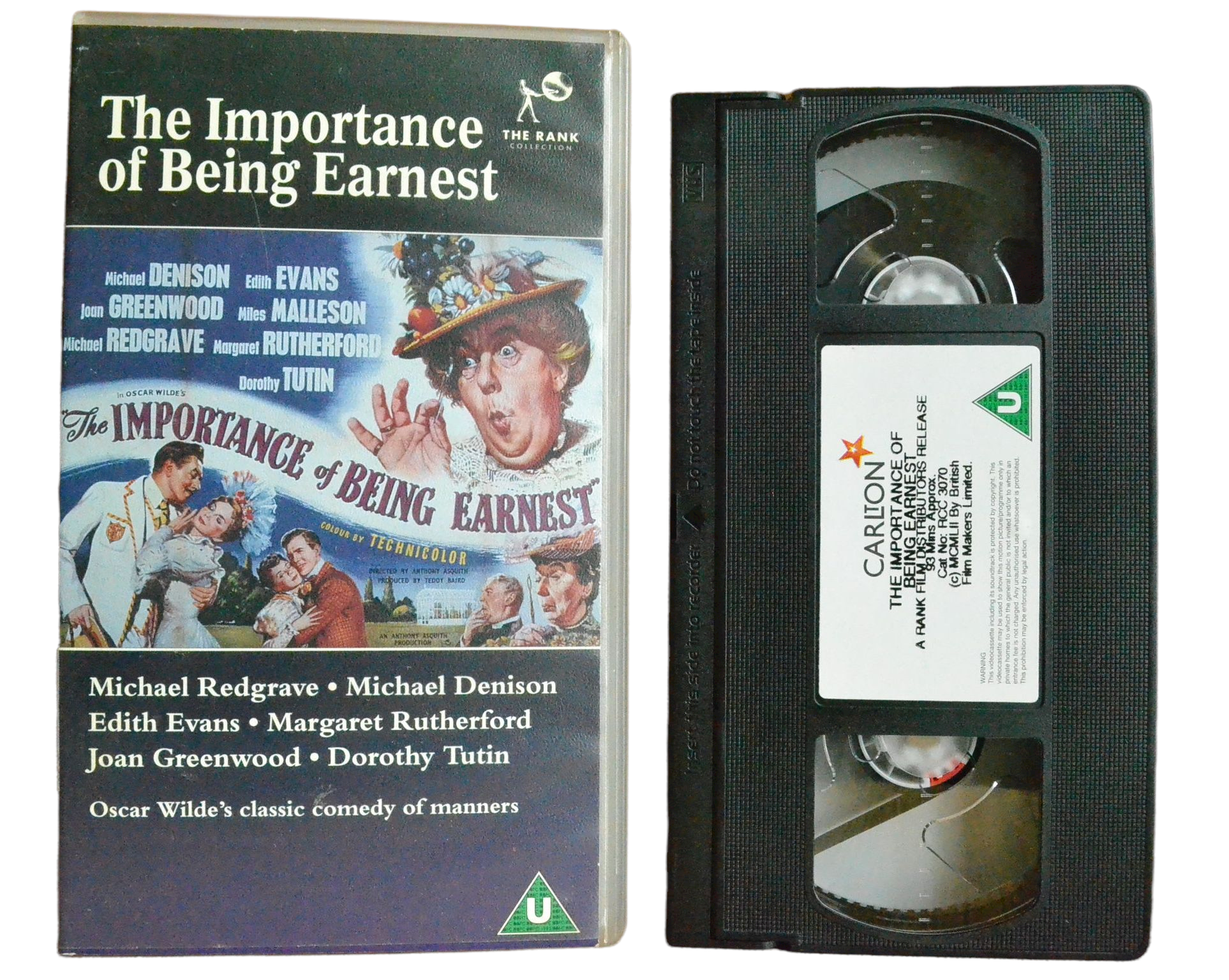 The Importance of Being Earnest - Michael Redgrave - Carlton - Vintage - Pal VHS-